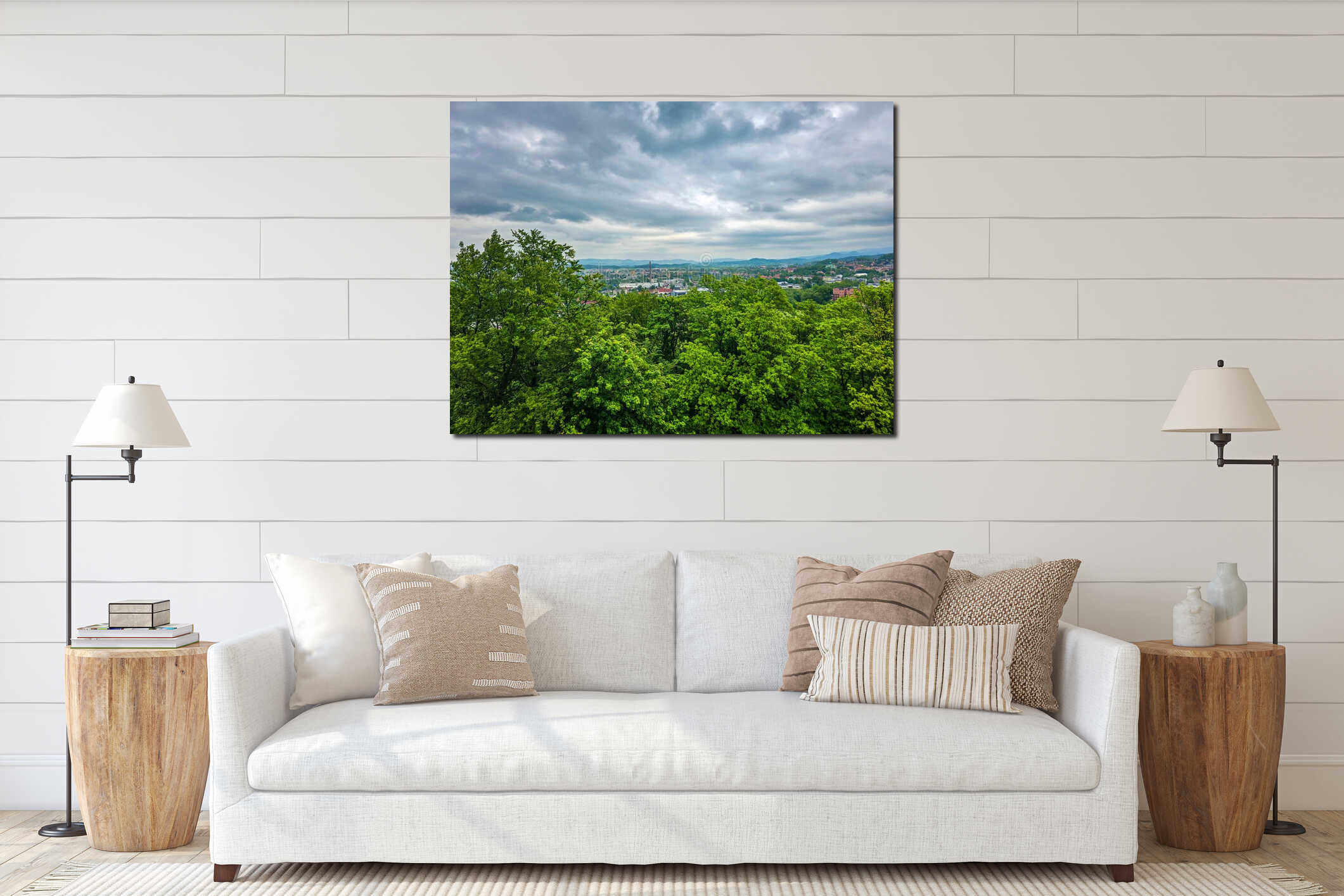Canvas hanging interior mockup