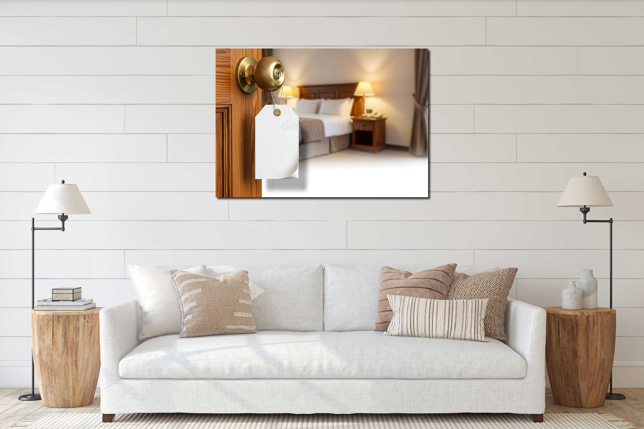 Canvas hanging interior mockup