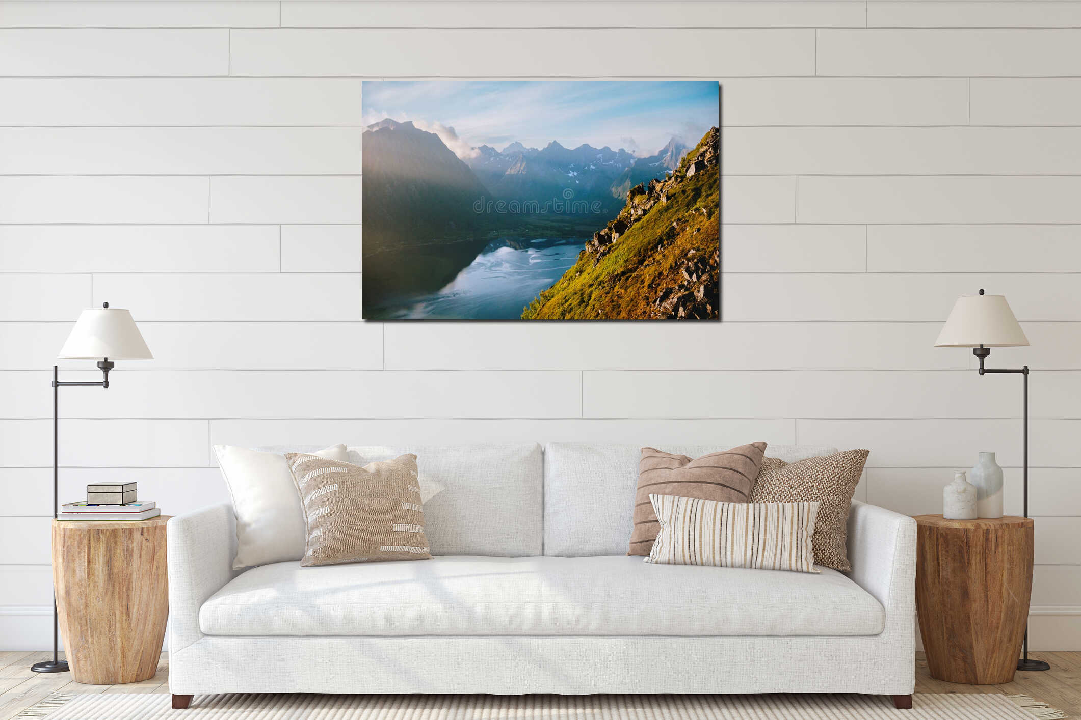 Canvas hanging interior mockup