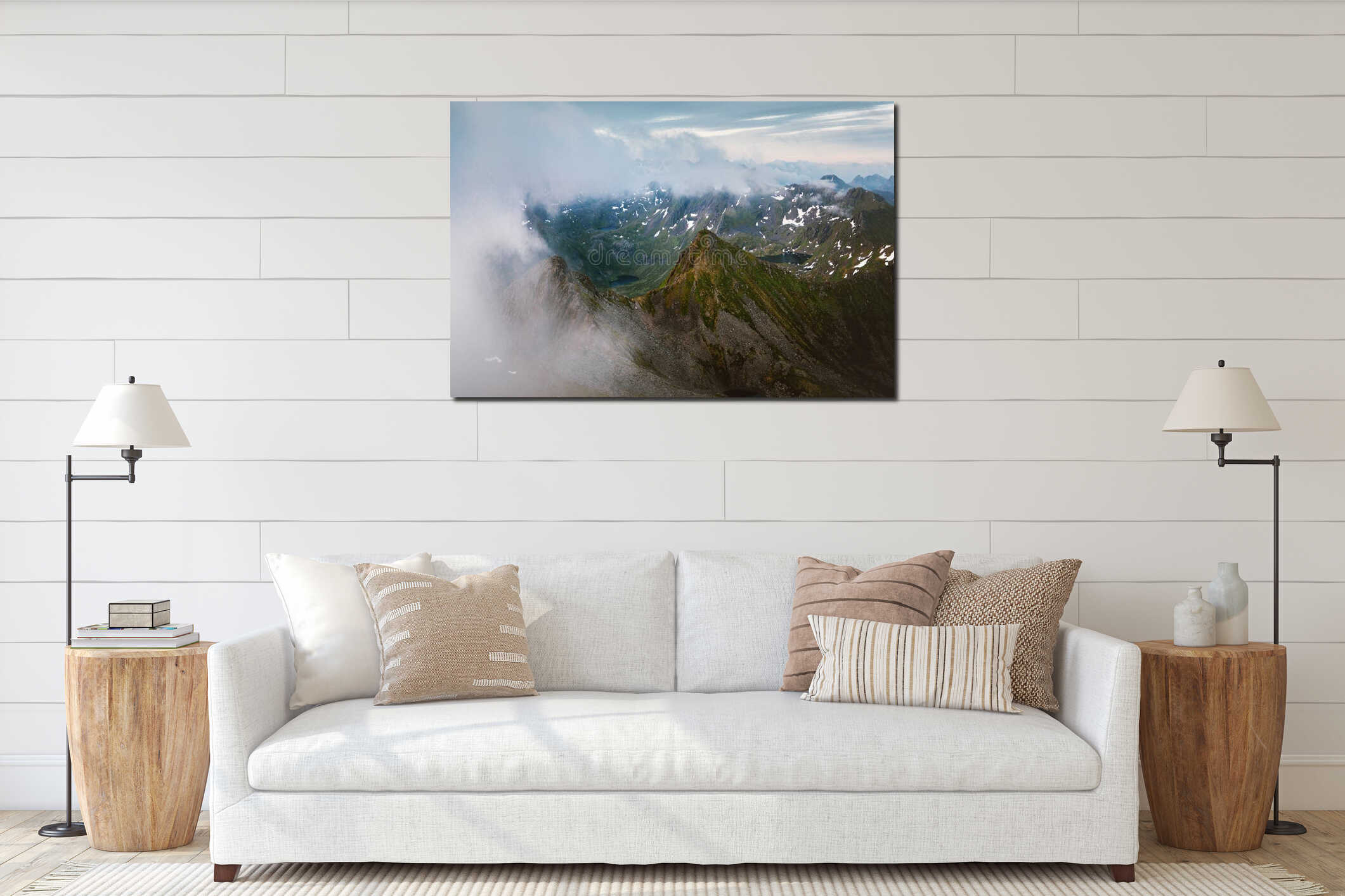 Canvas hanging interior mockup