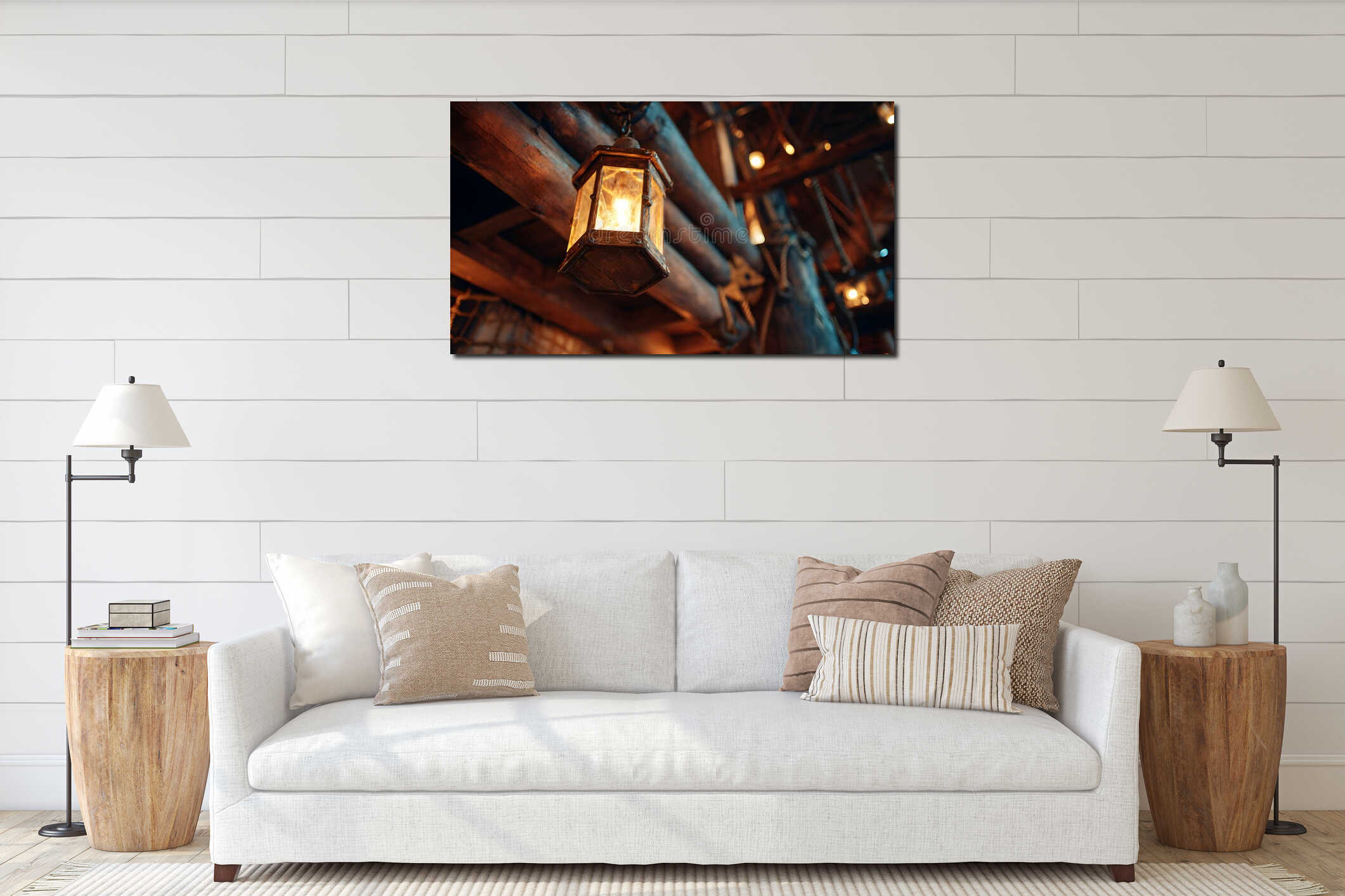 Canvas hanging interior mockup