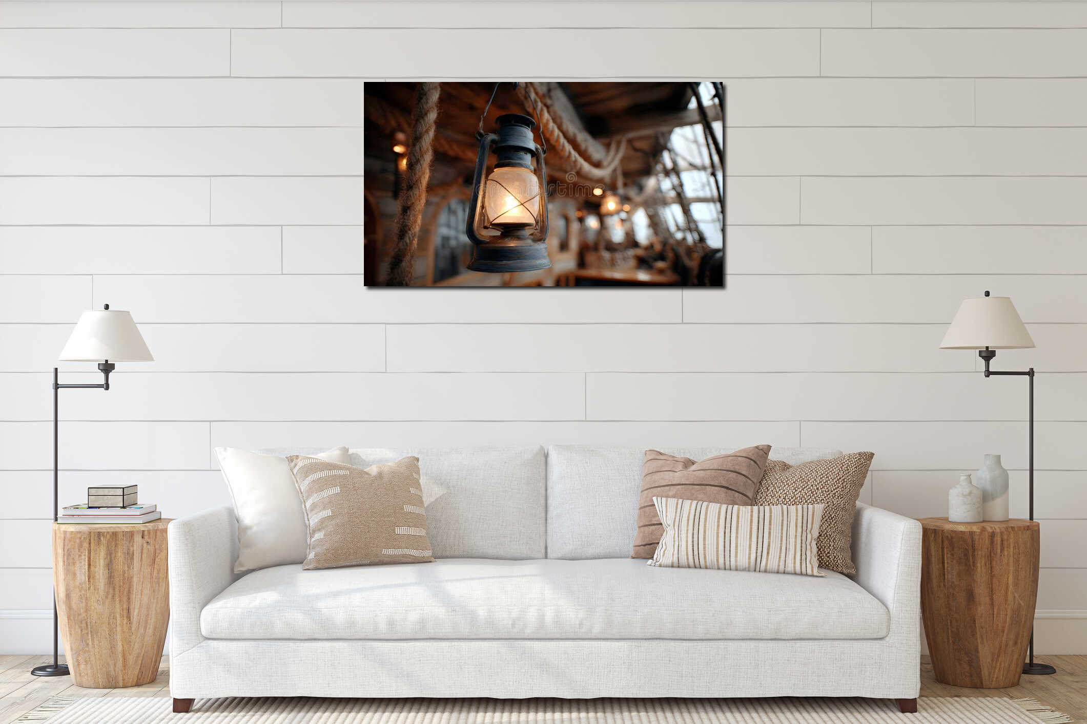 Canvas hanging interior mockup