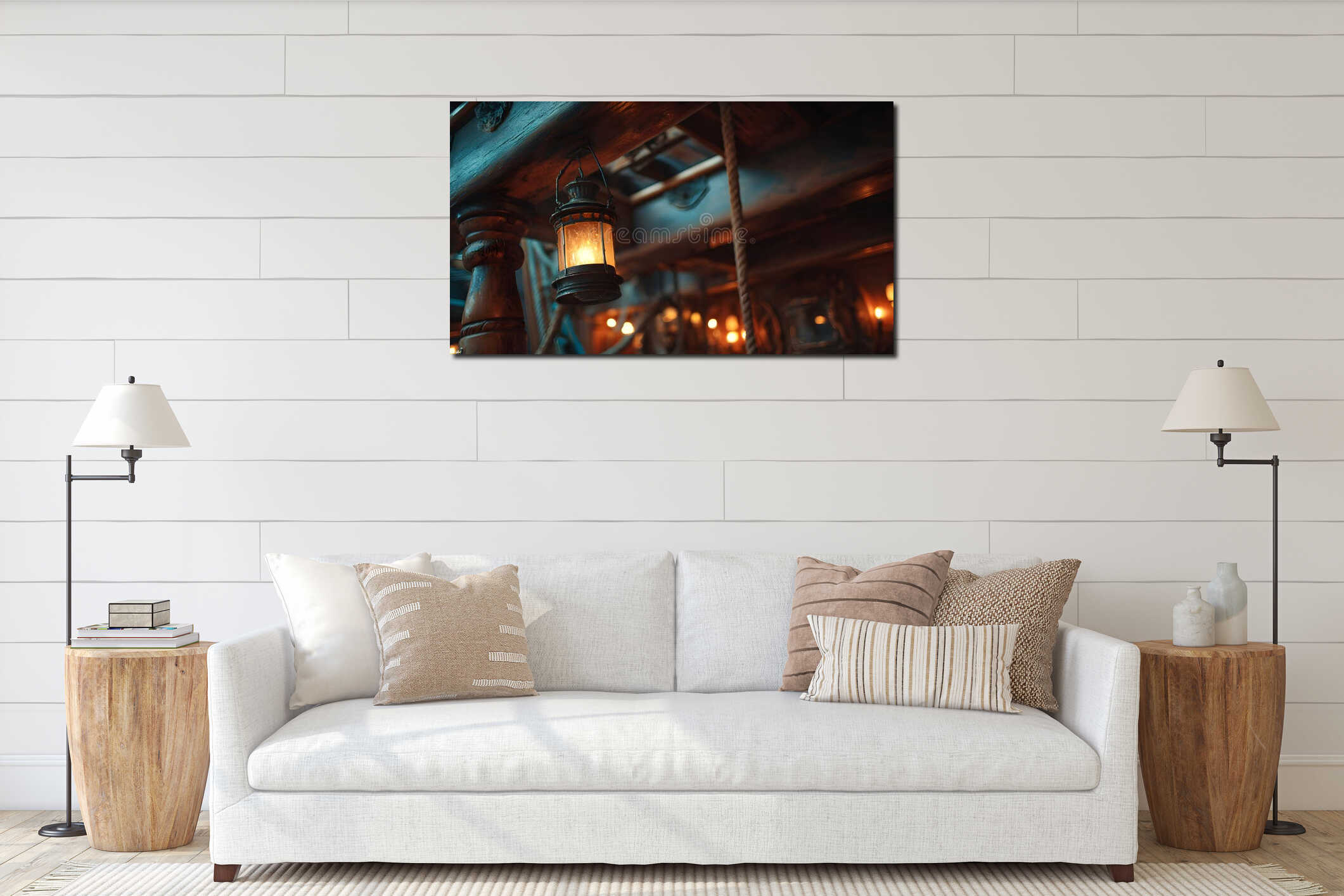 Canvas hanging interior mockup