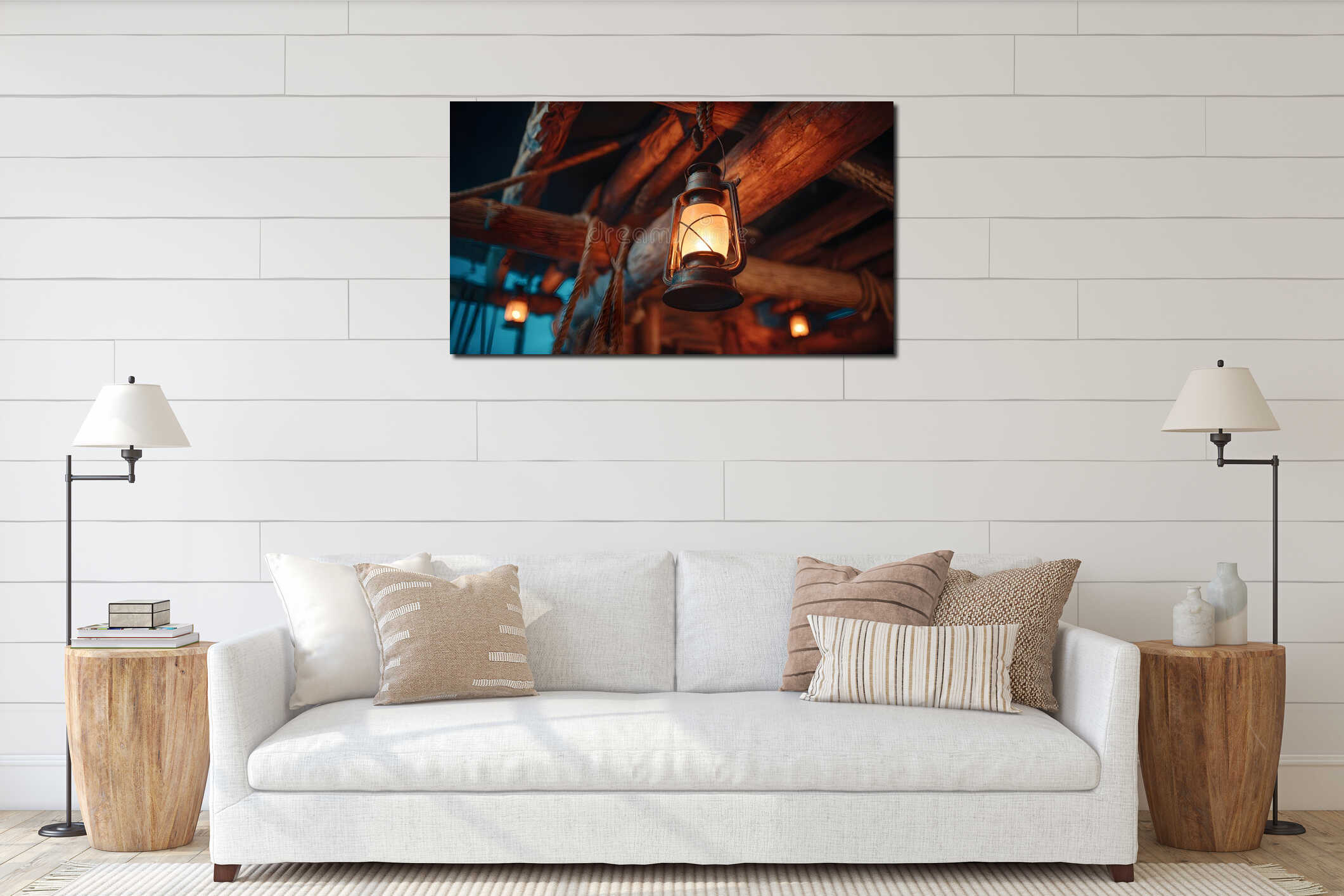 Canvas hanging interior mockup