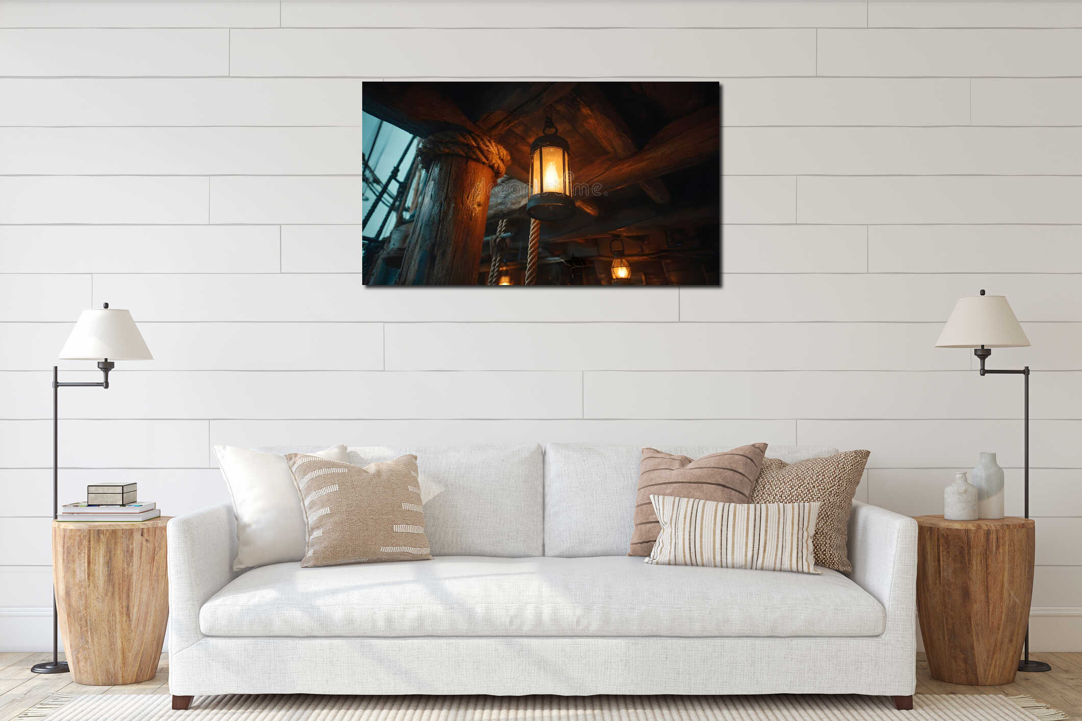 Canvas hanging interior mockup