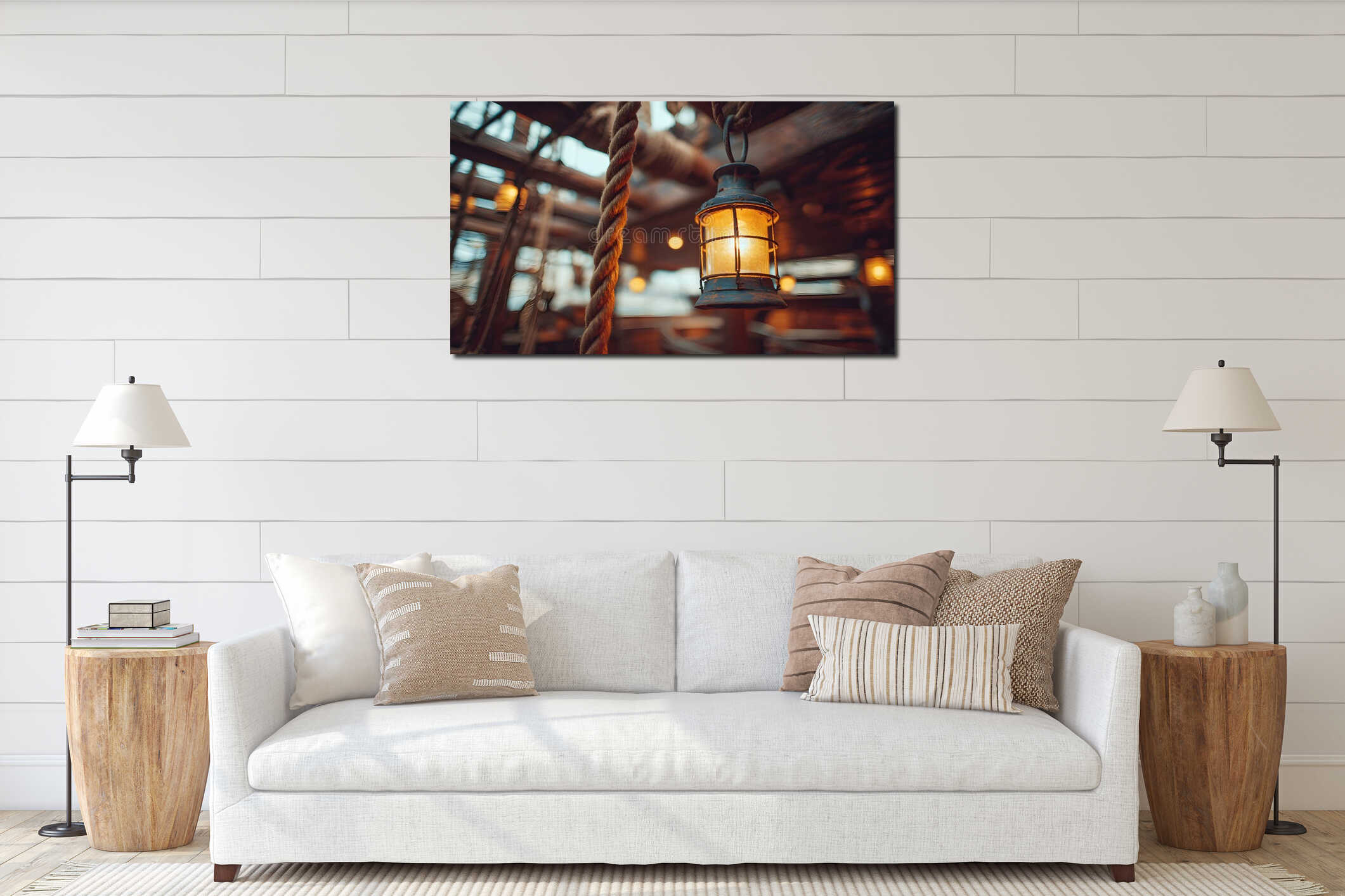 Canvas hanging interior mockup
