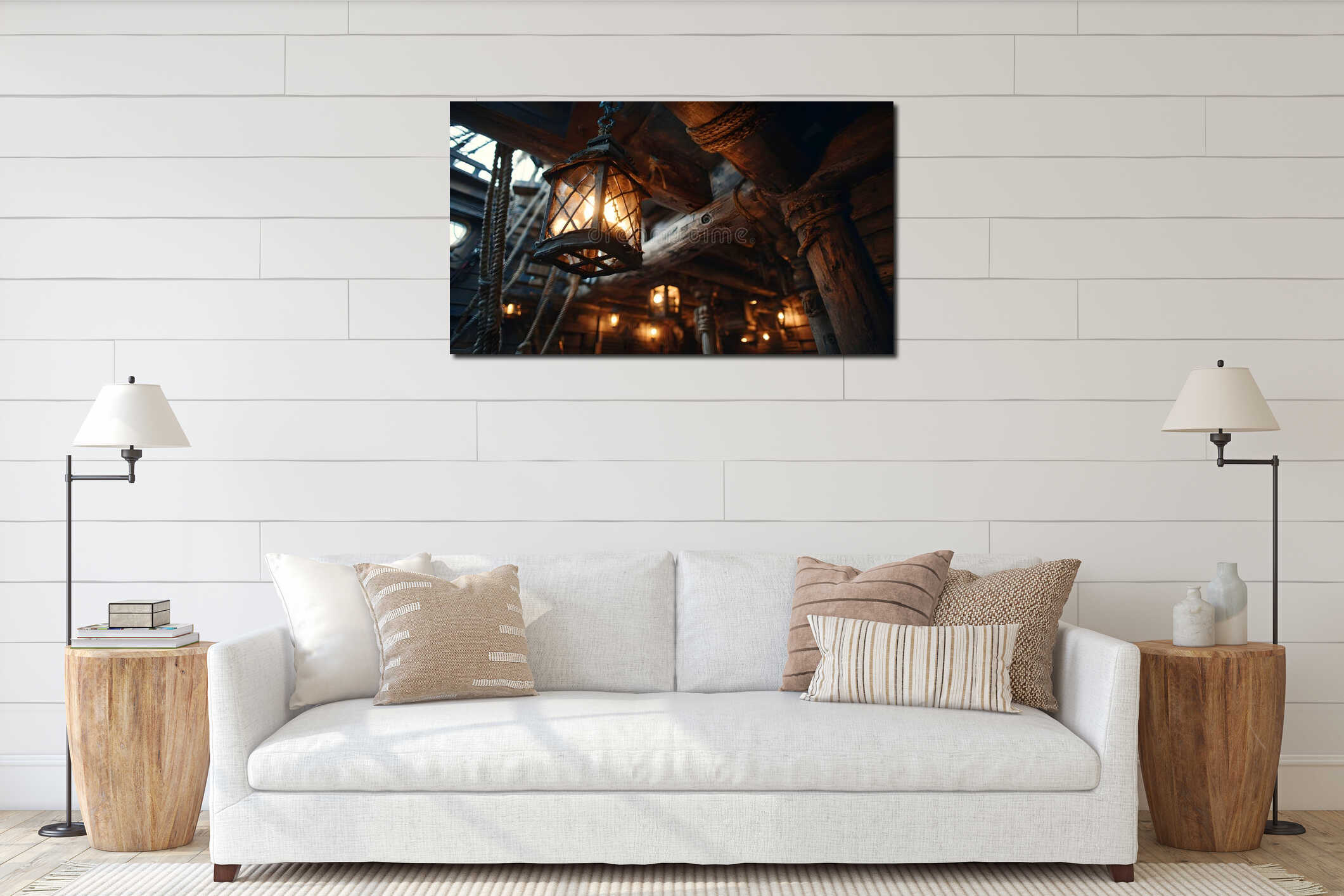 Canvas hanging interior mockup