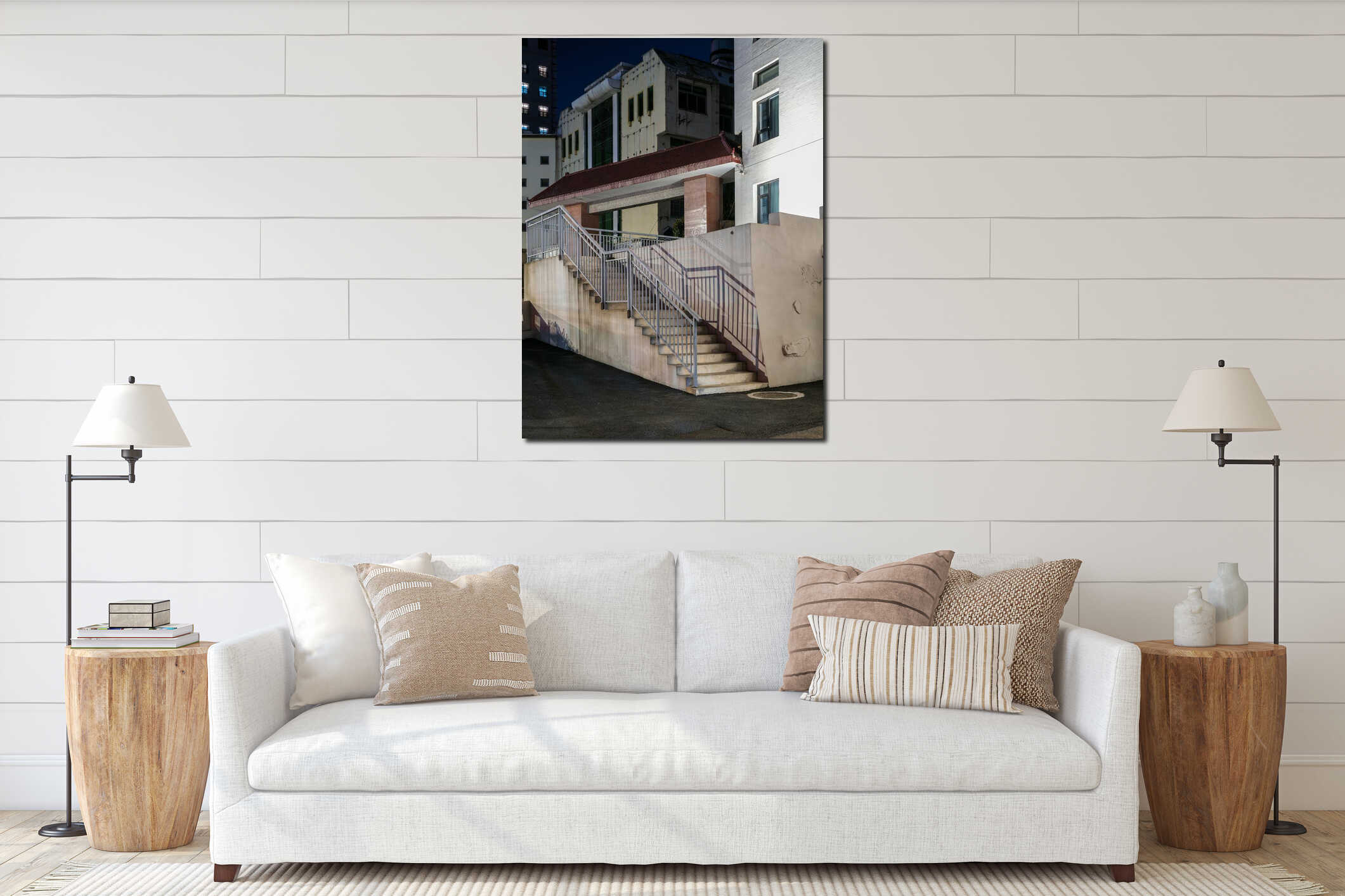 Canvas hanging interior mockup