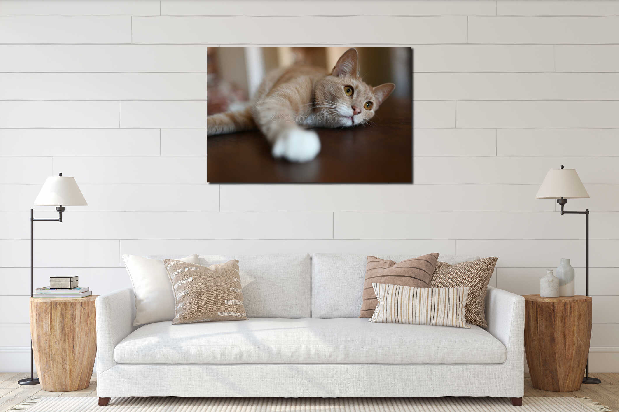 Canvas hanging interior mockup
