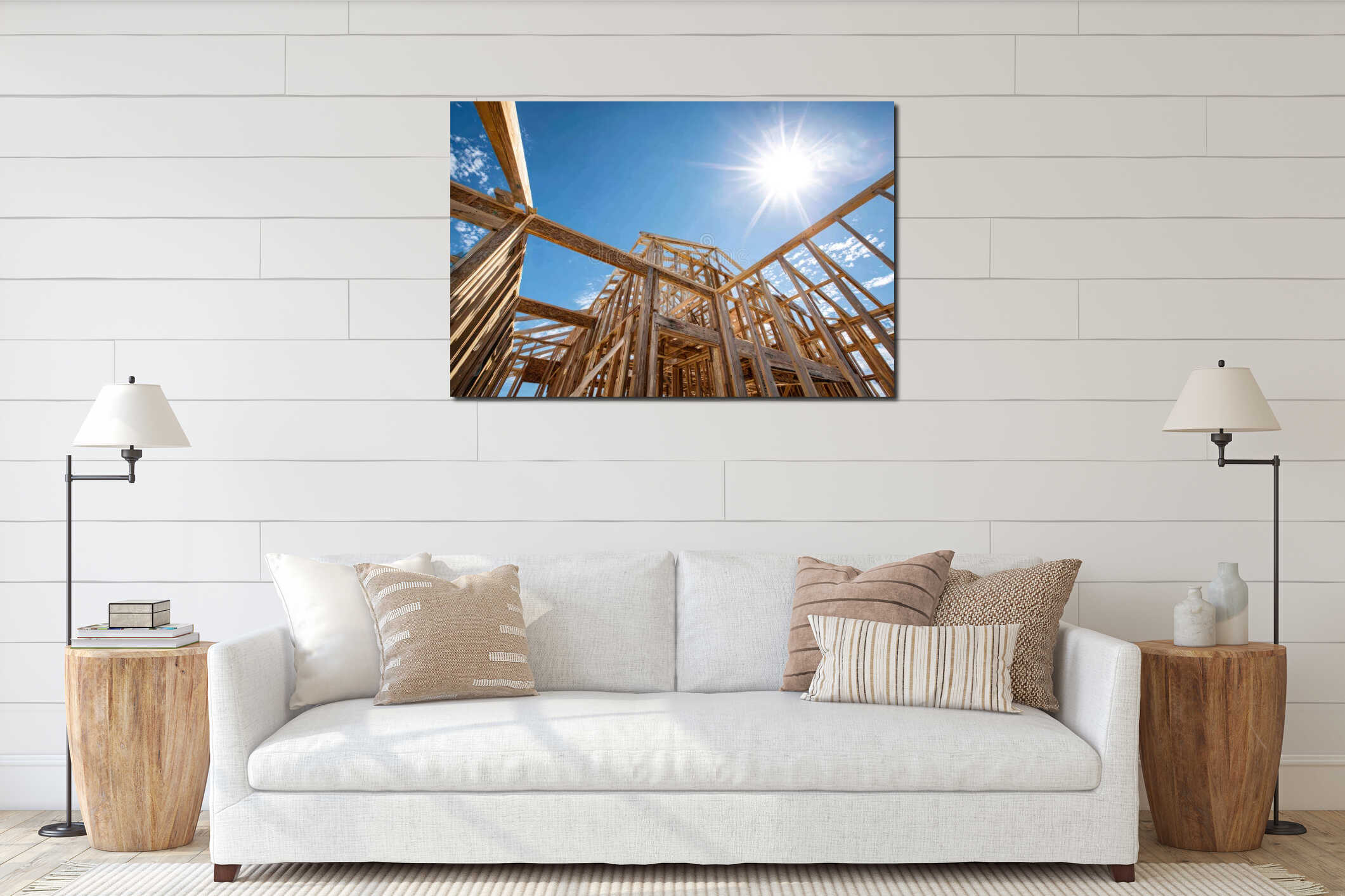 Canvas hanging interior mockup