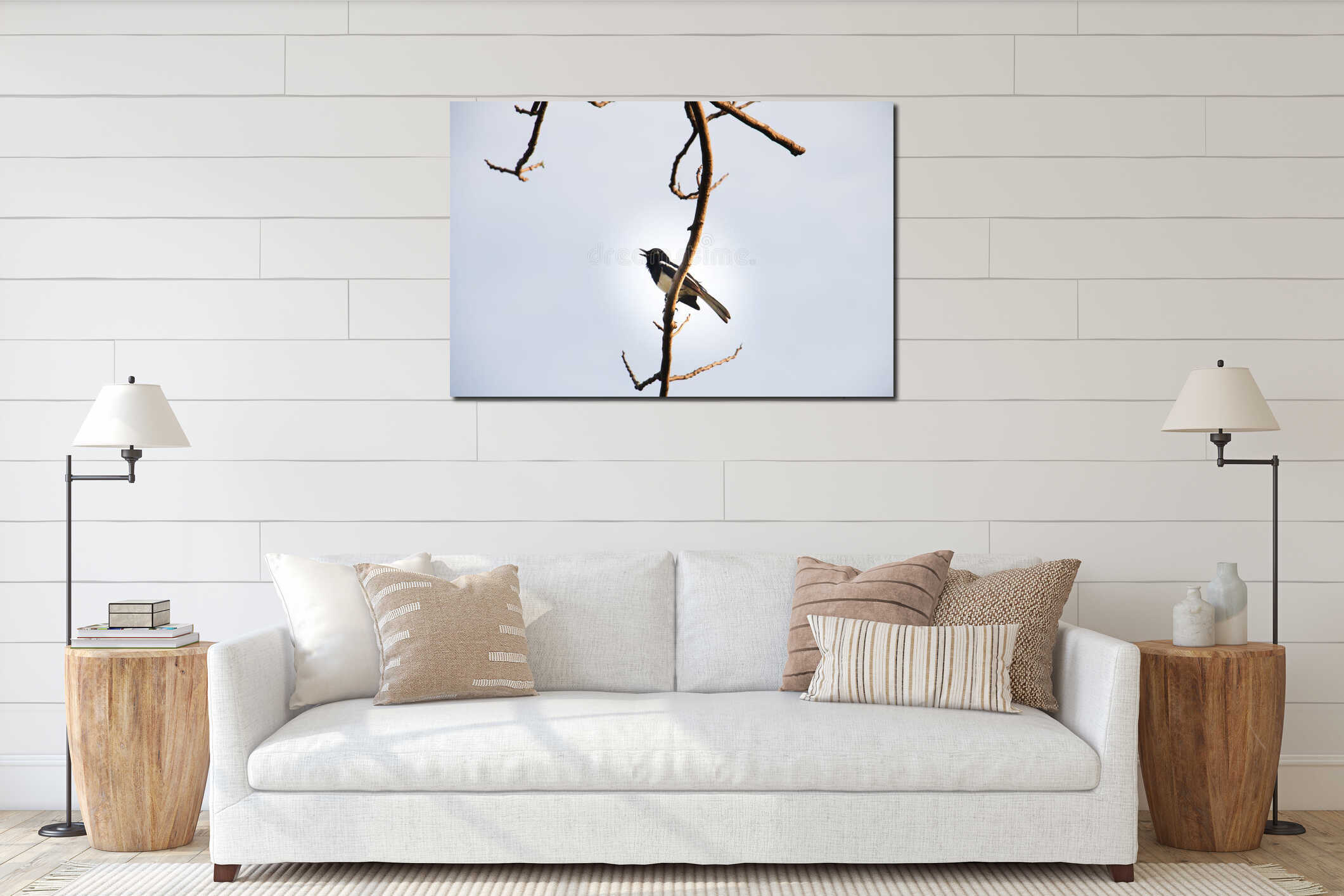 Canvas hanging interior mockup
