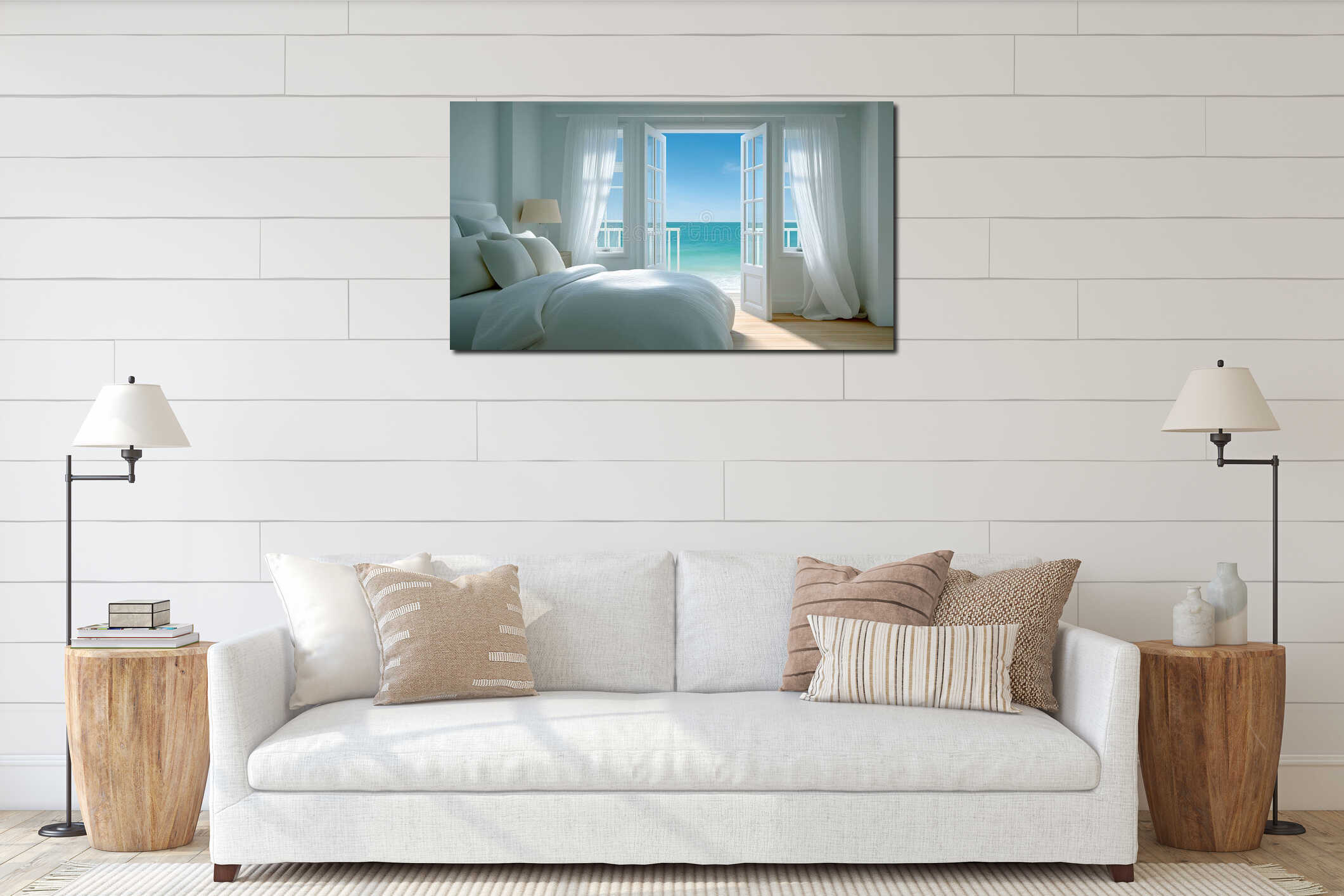 Canvas hanging interior mockup