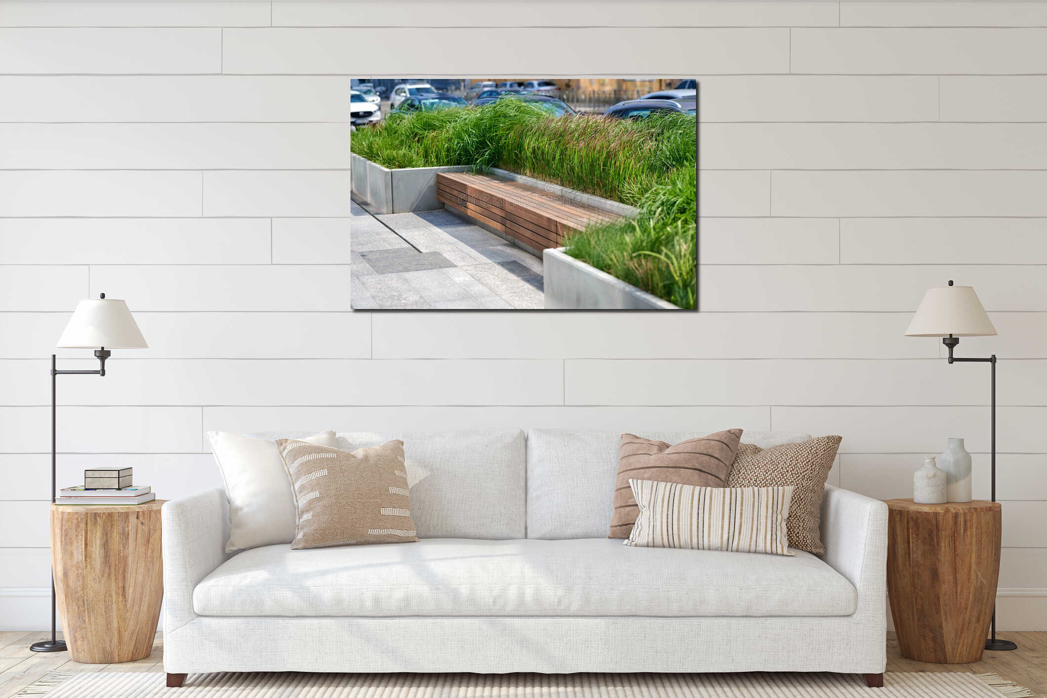 Canvas hanging interior mockup