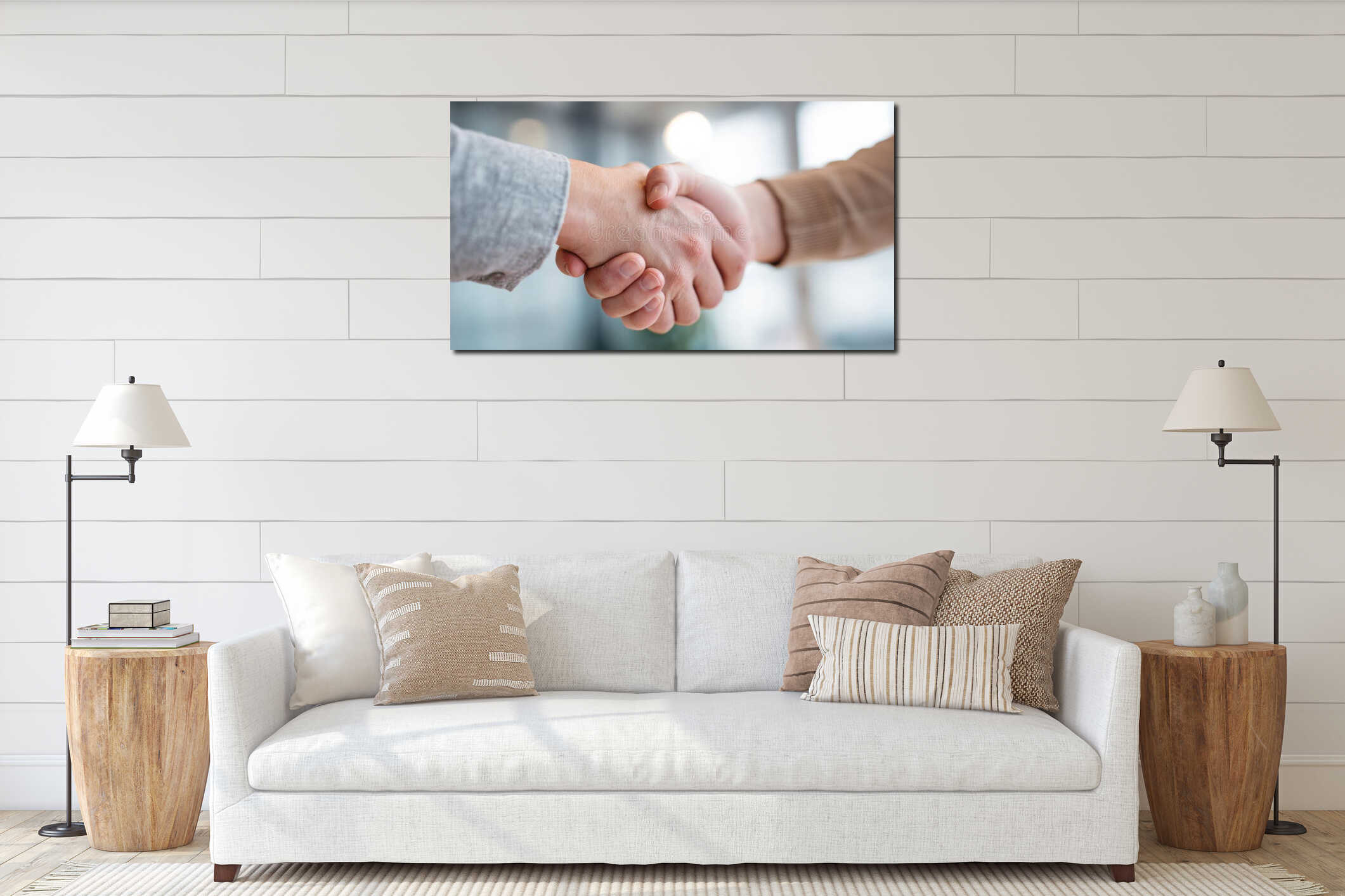 Canvas hanging interior mockup