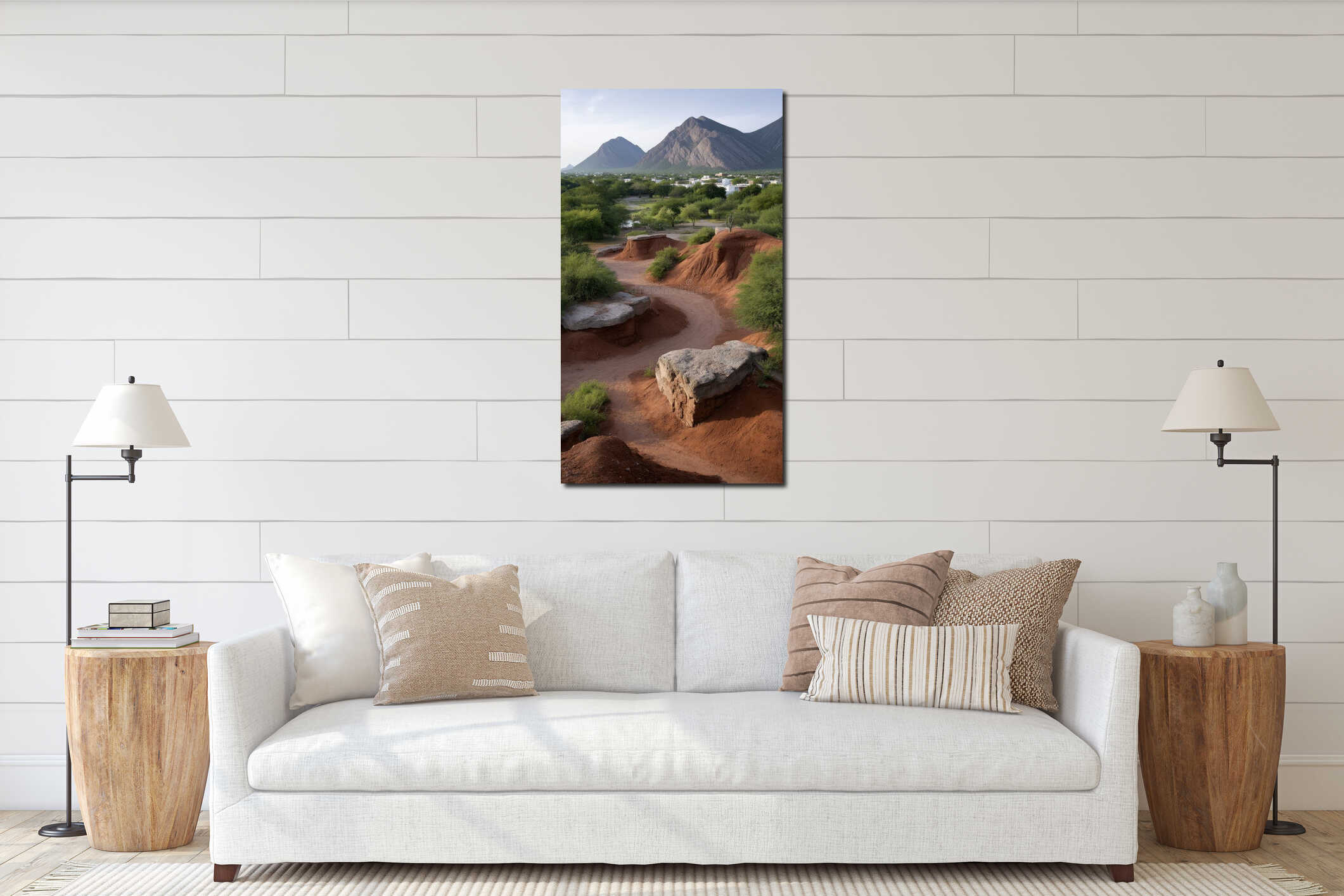 Canvas hanging interior mockup