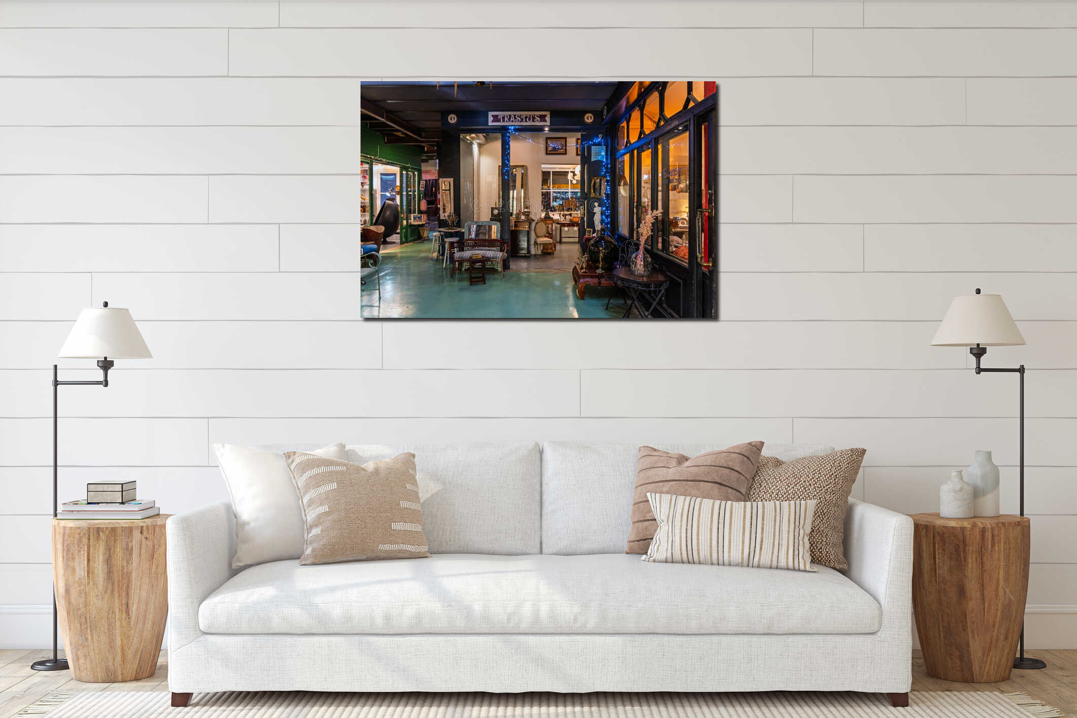 Canvas hanging interior mockup