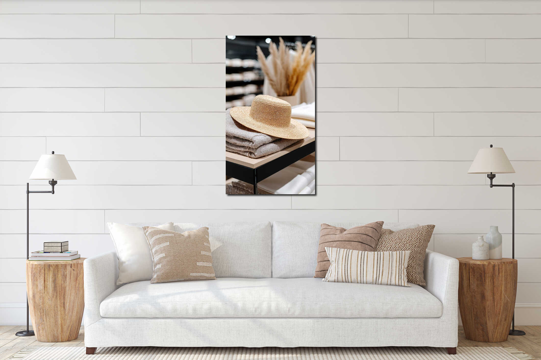 Canvas hanging interior mockup