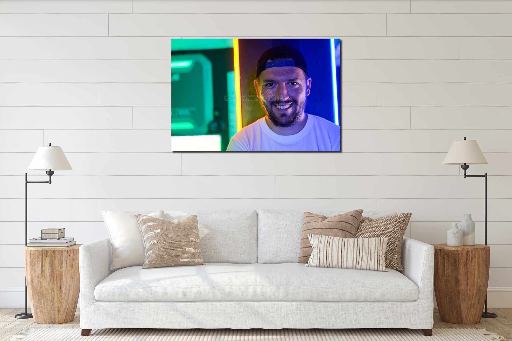 Canvas hanging interior mockup