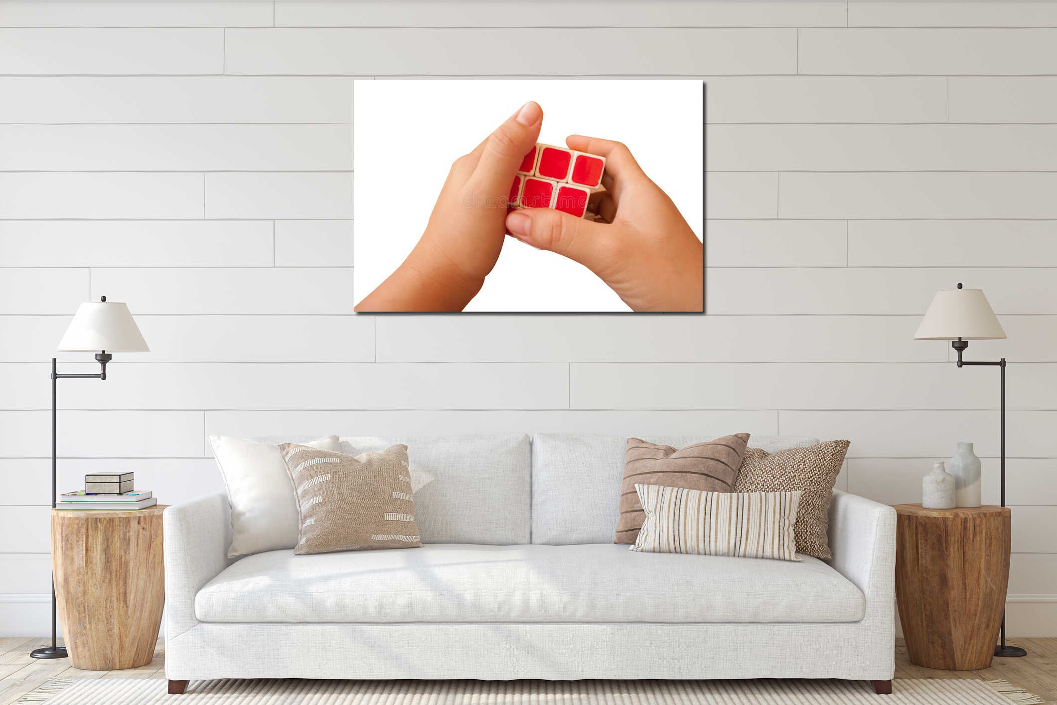 Canvas hanging interior mockup