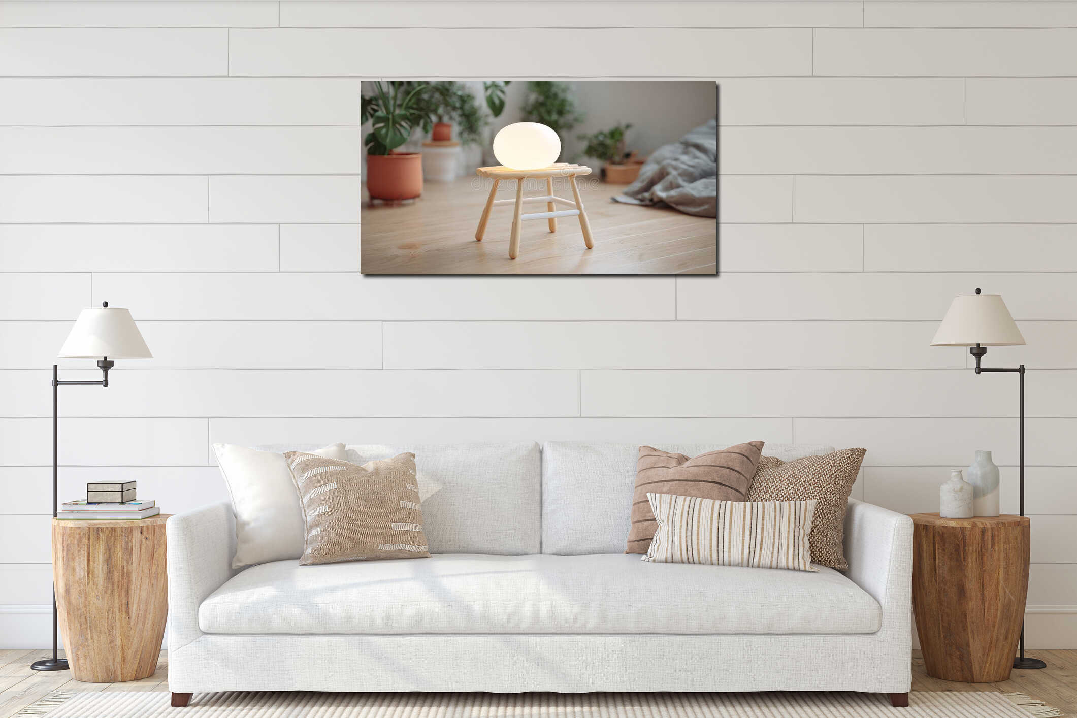 Canvas hanging interior mockup