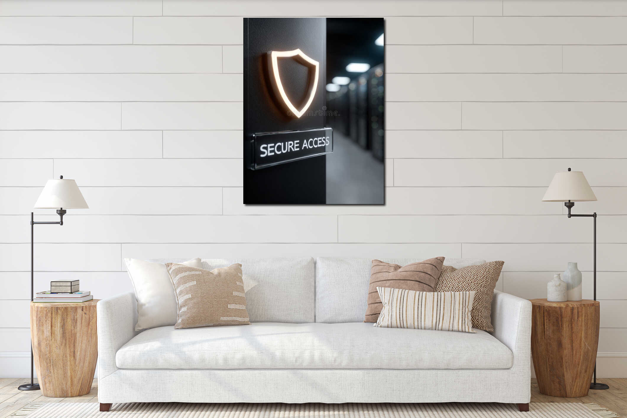 Canvas hanging interior mockup