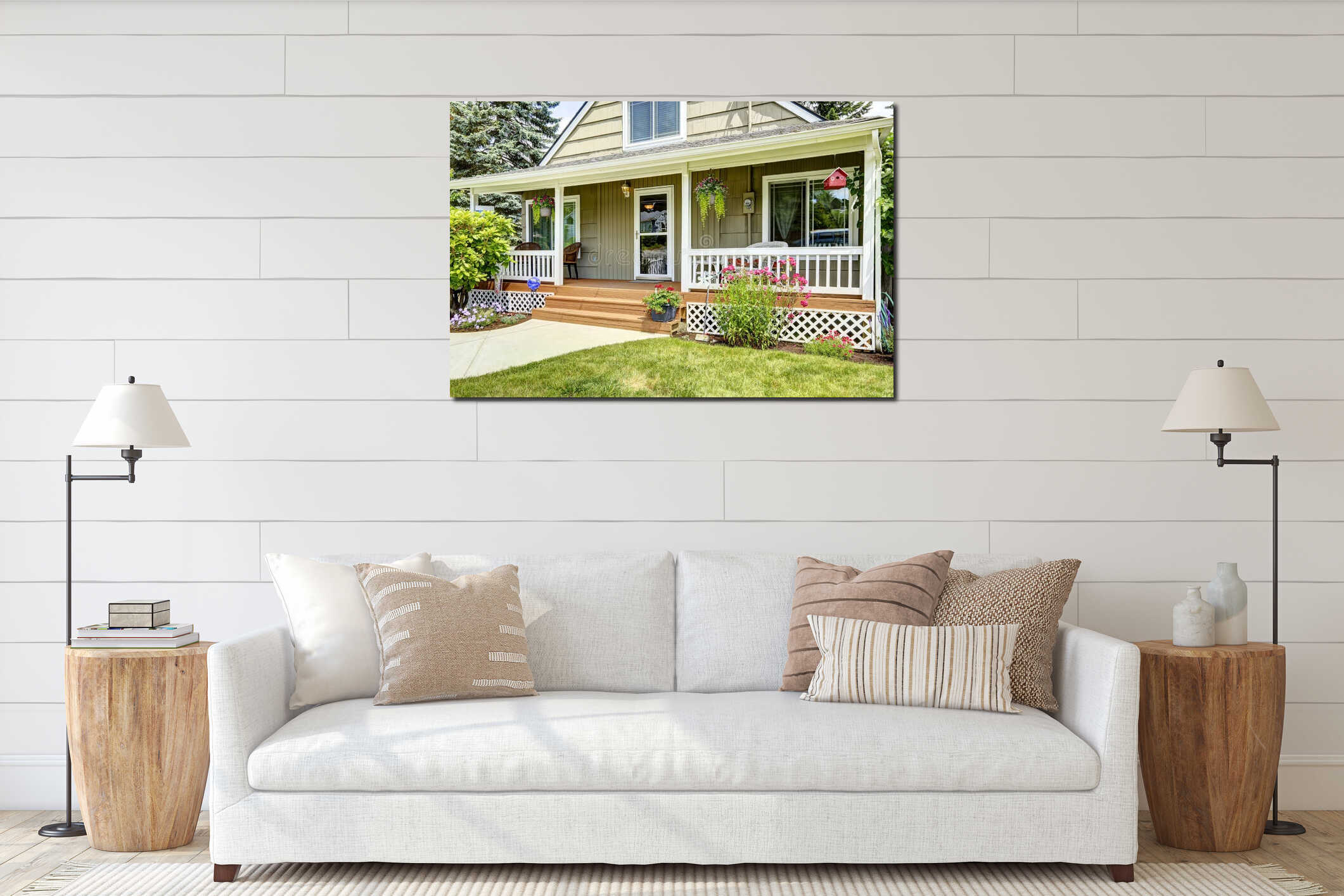Canvas hanging interior mockup