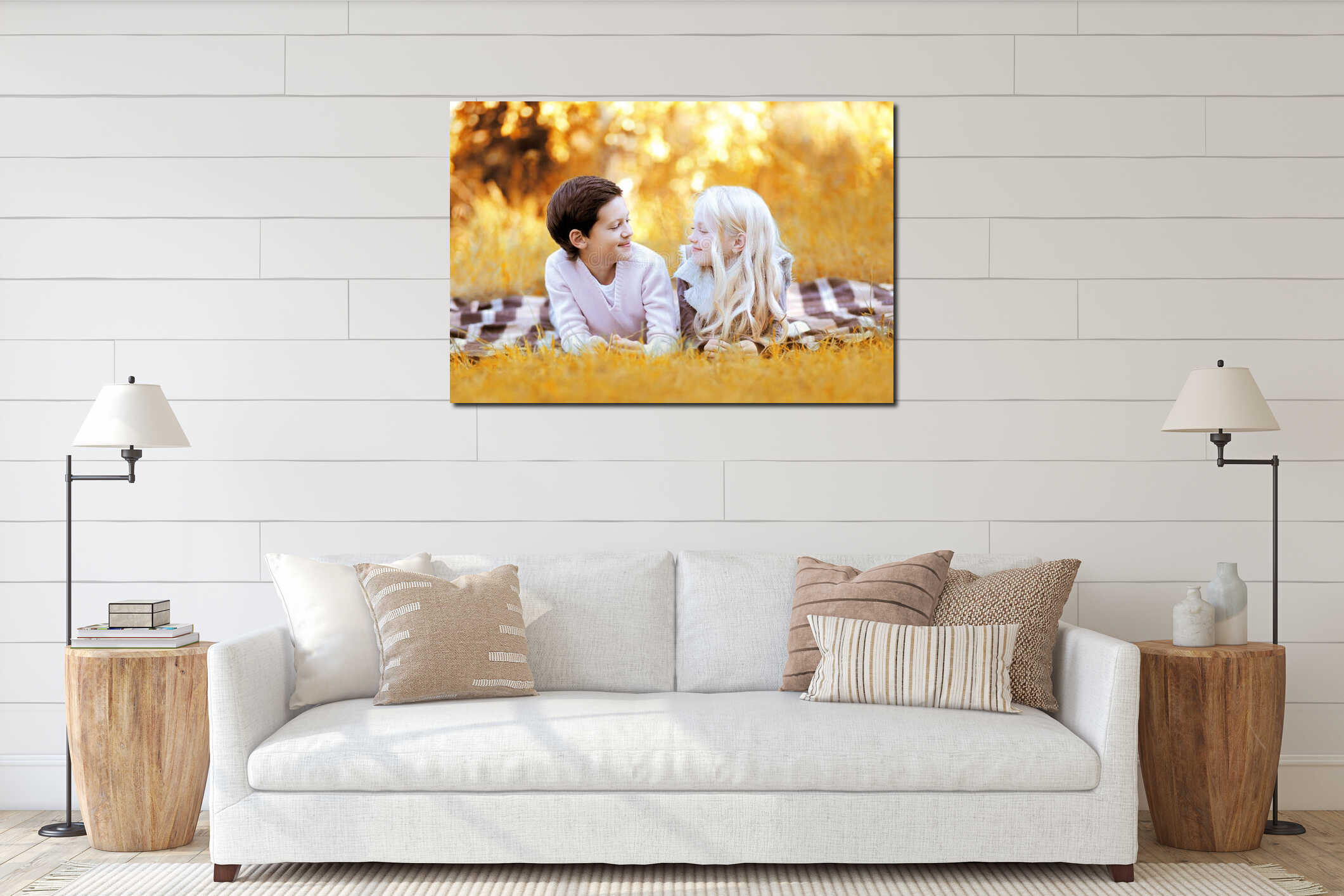 Canvas hanging interior mockup