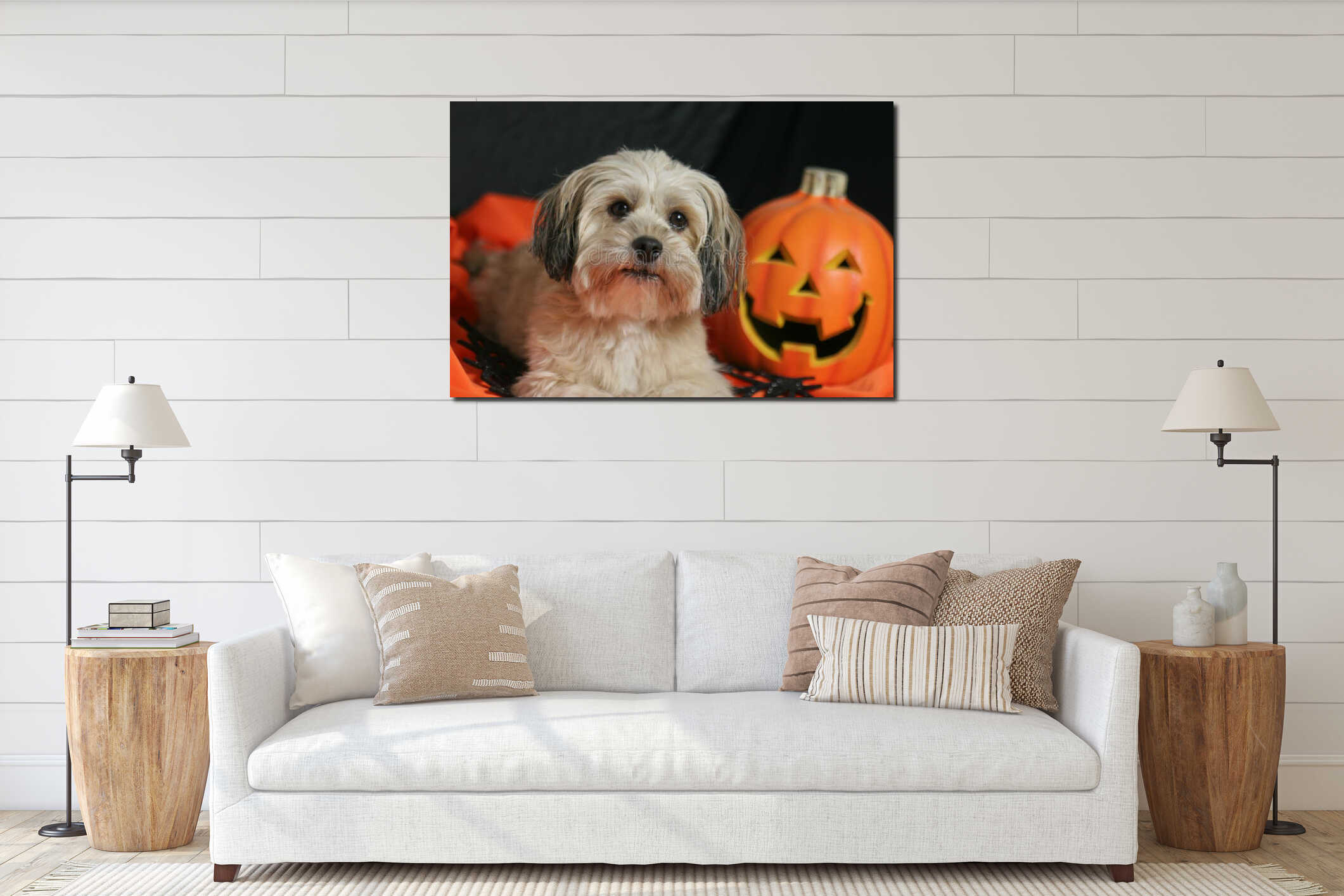 Canvas hanging interior mockup