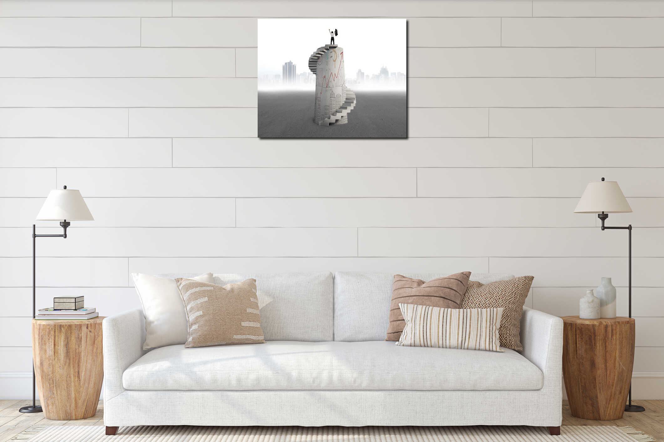 Canvas hanging interior mockup