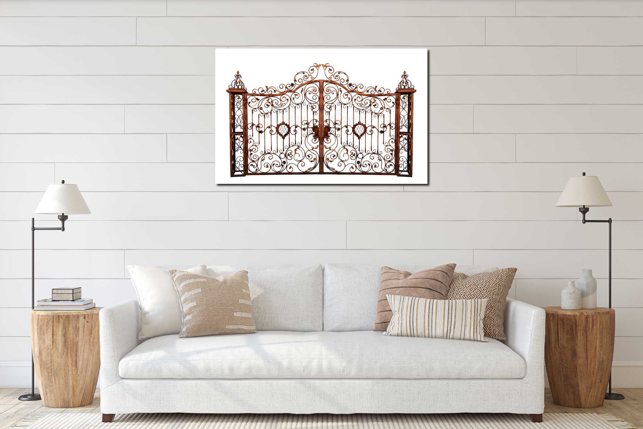 Canvas hanging interior mockup