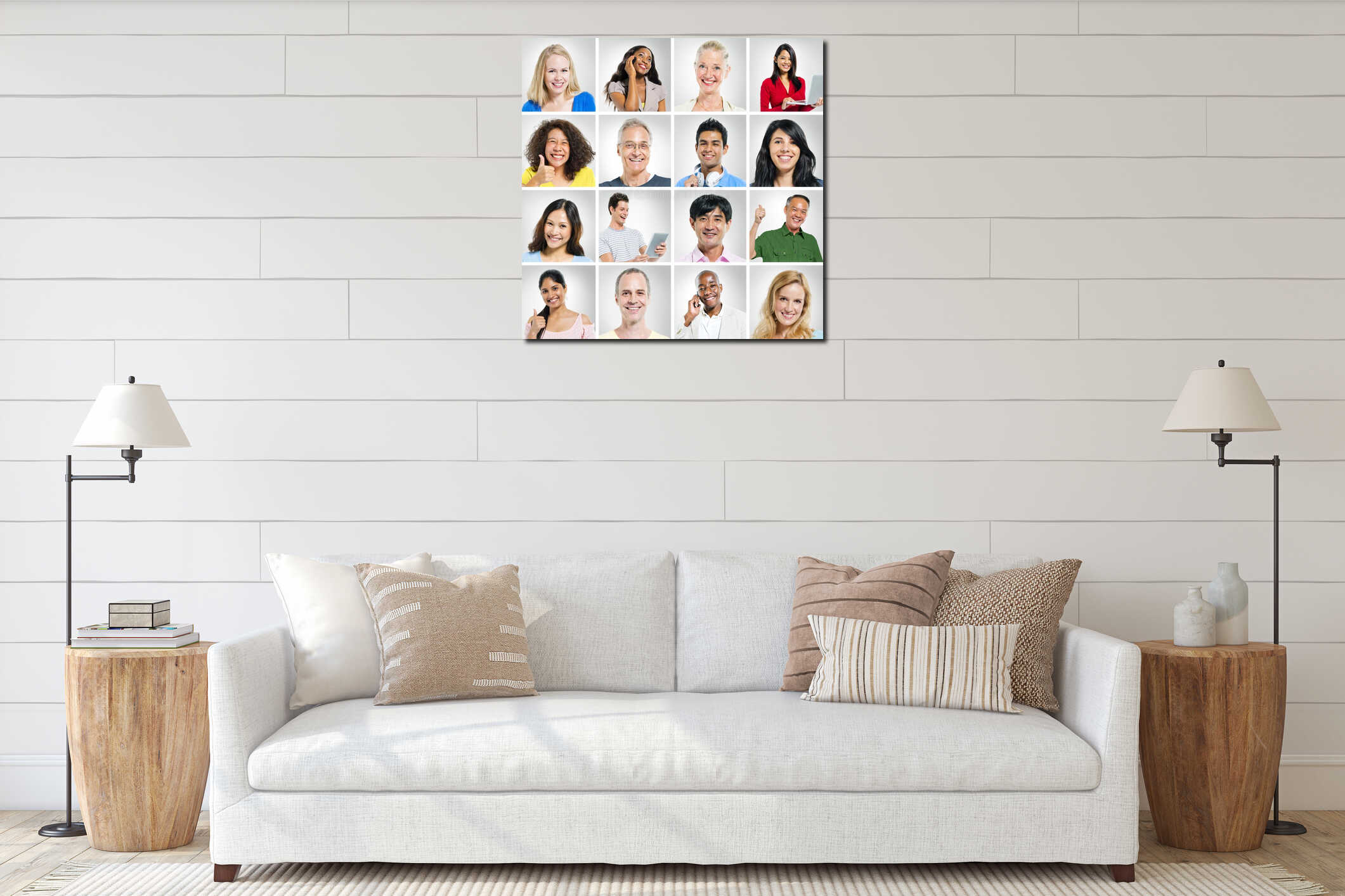 Canvas hanging interior mockup