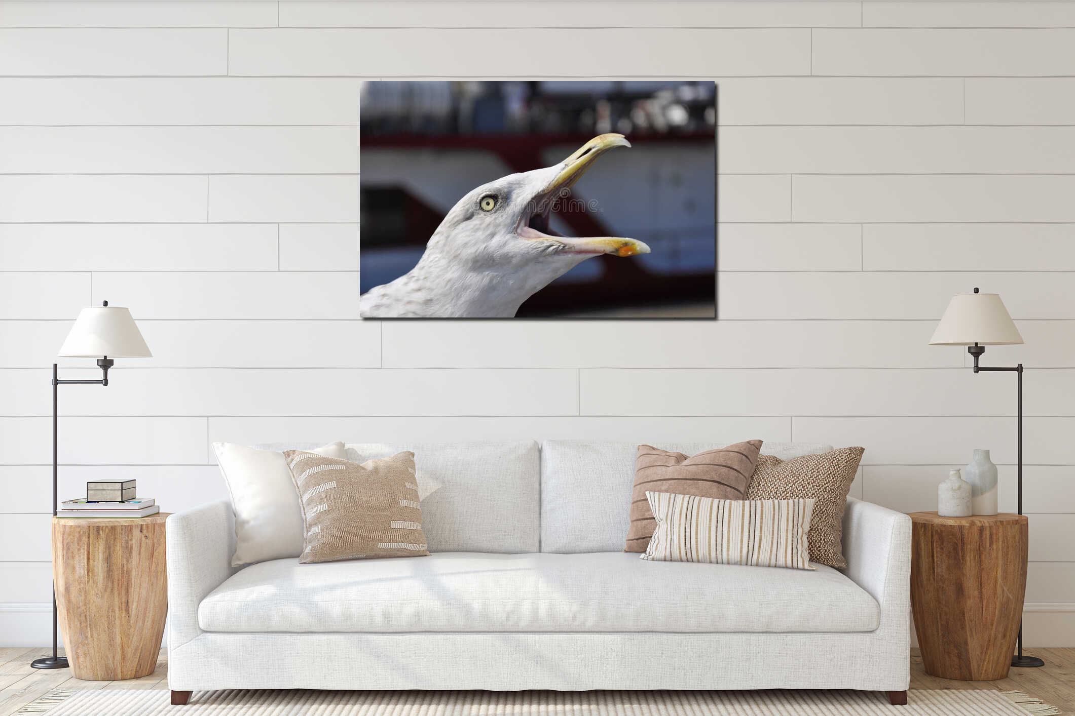 Canvas hanging interior mockup