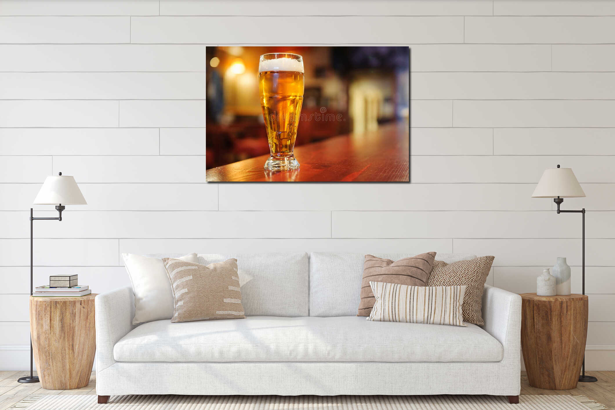 Canvas hanging interior mockup