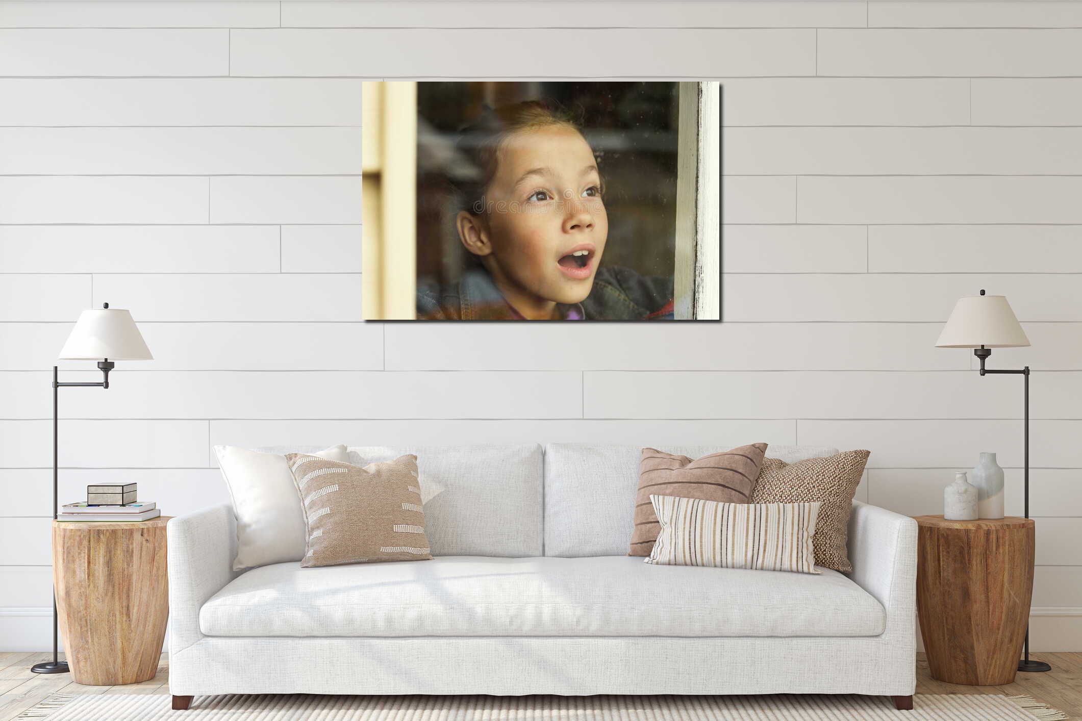 Canvas hanging interior mockup
