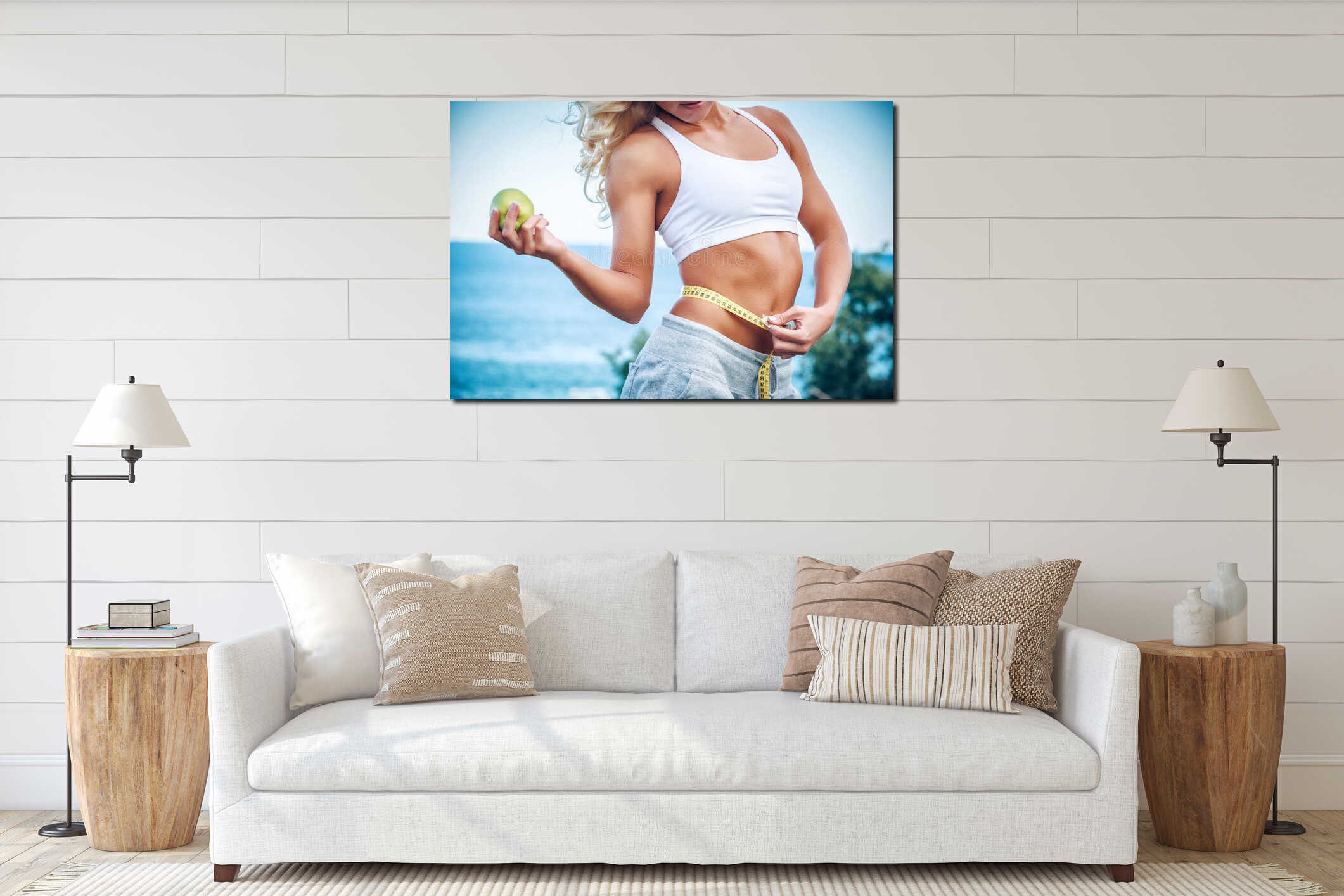 Canvas hanging interior mockup