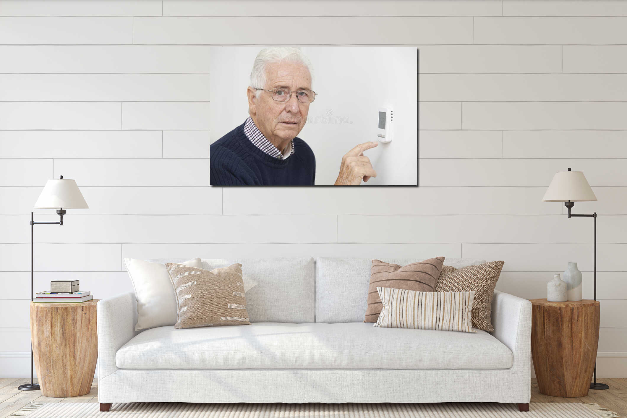 Canvas hanging interior mockup