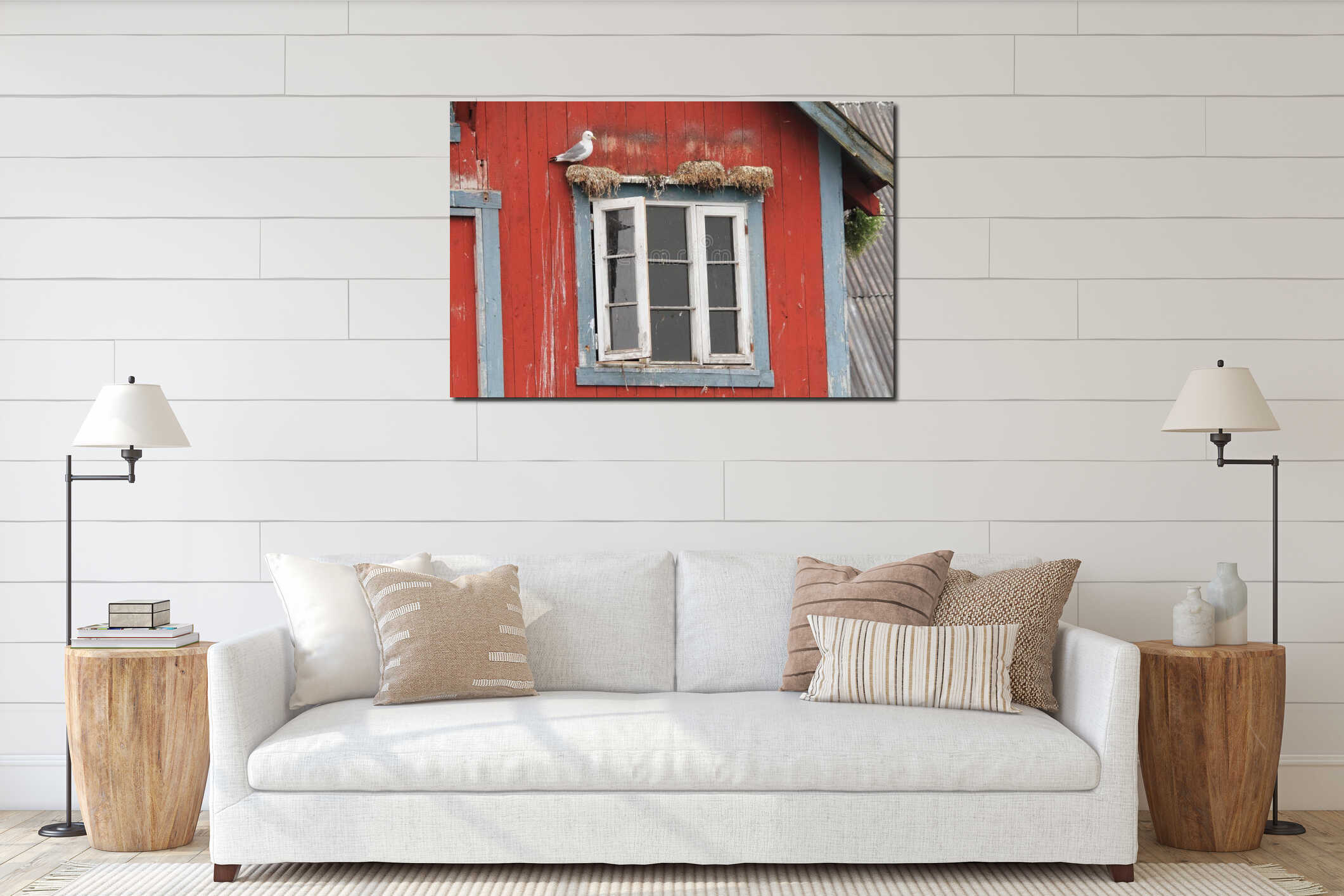 Canvas hanging interior mockup