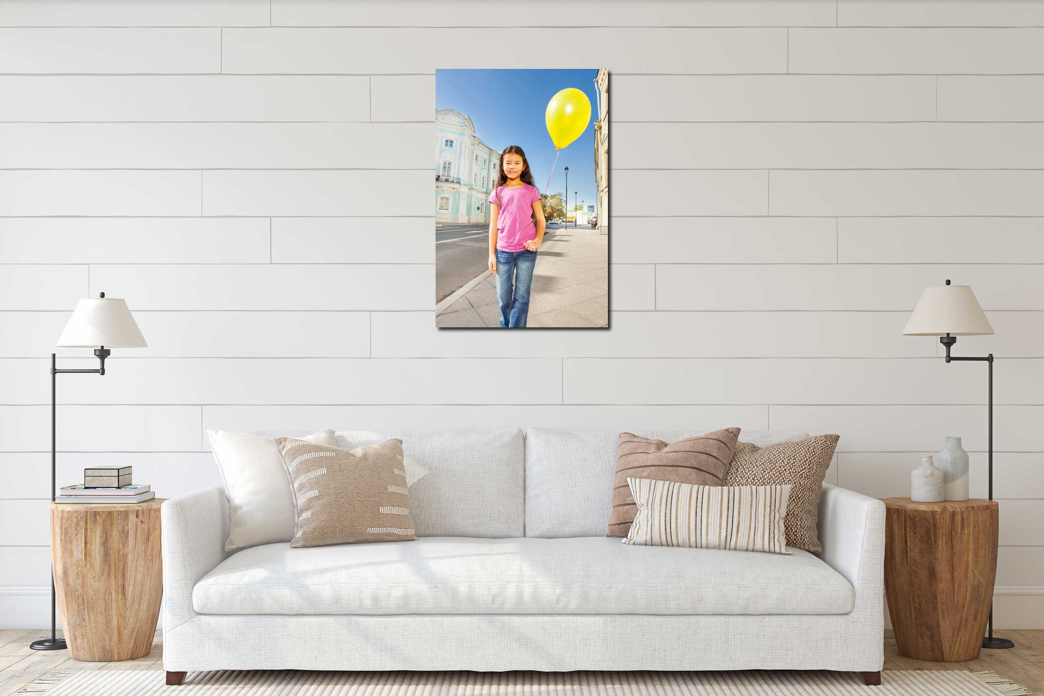 Canvas hanging interior mockup