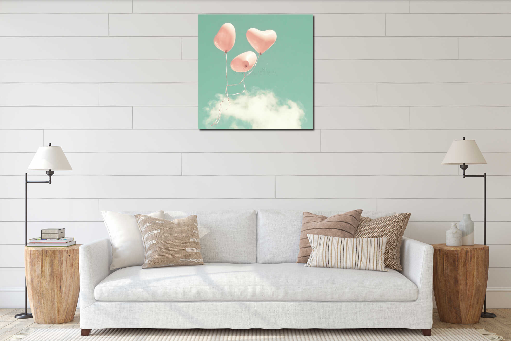 Canvas hanging interior mockup