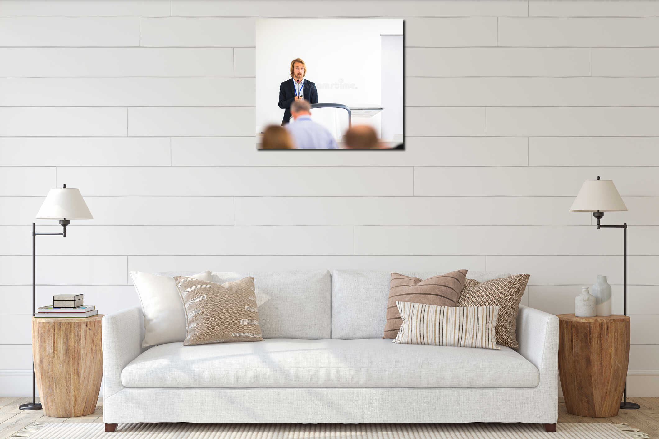 Canvas hanging interior mockup