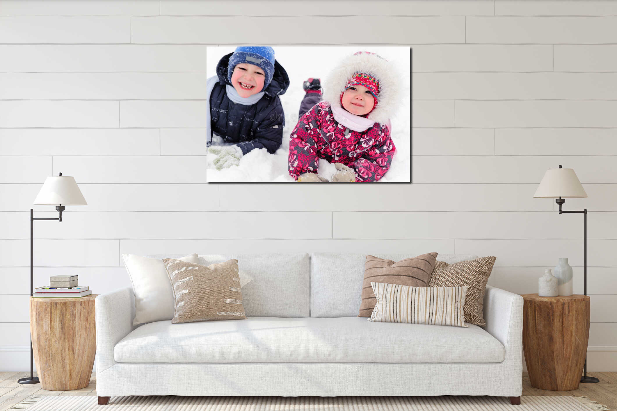 Canvas hanging interior mockup