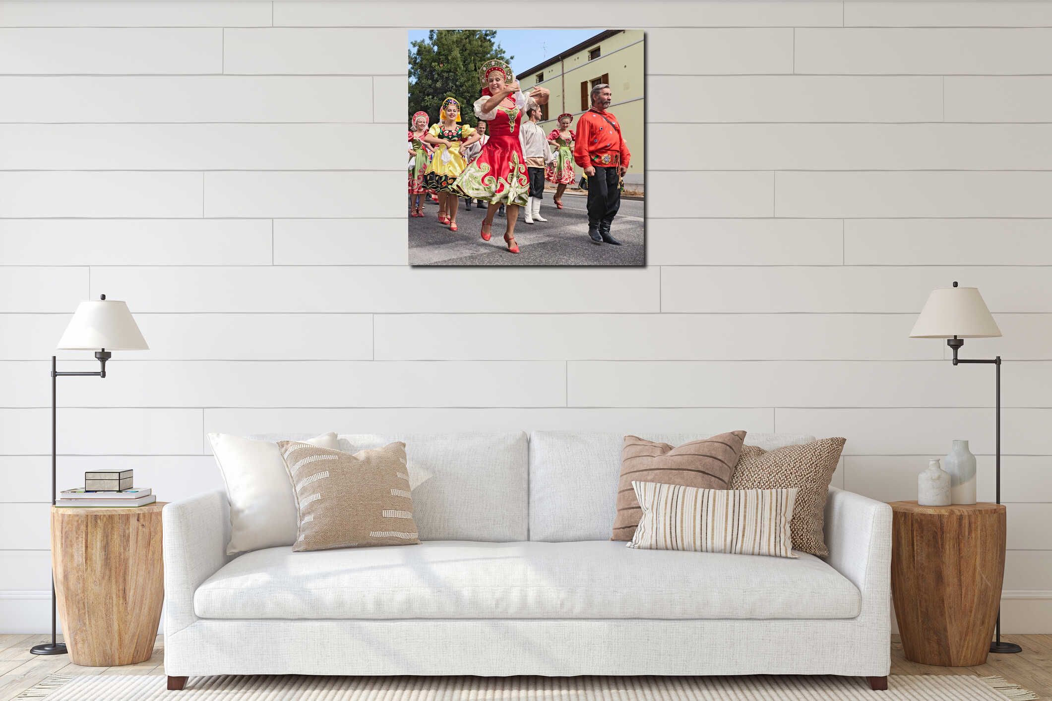 Canvas hanging interior mockup