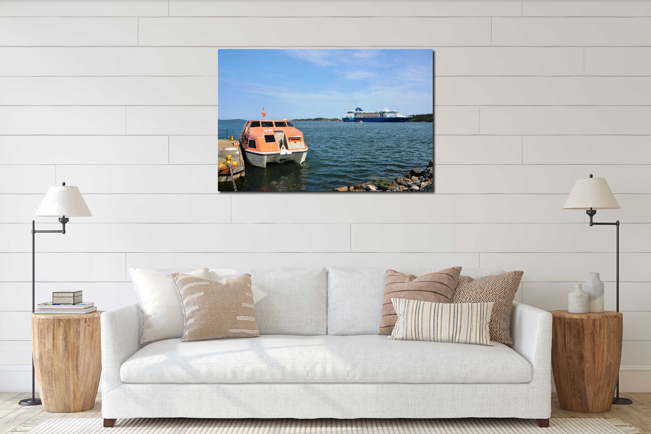 Canvas hanging interior mockup