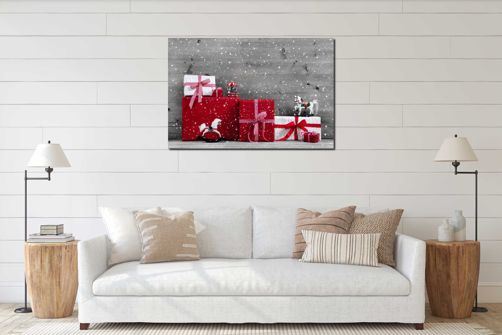 Canvas hanging interior mockup