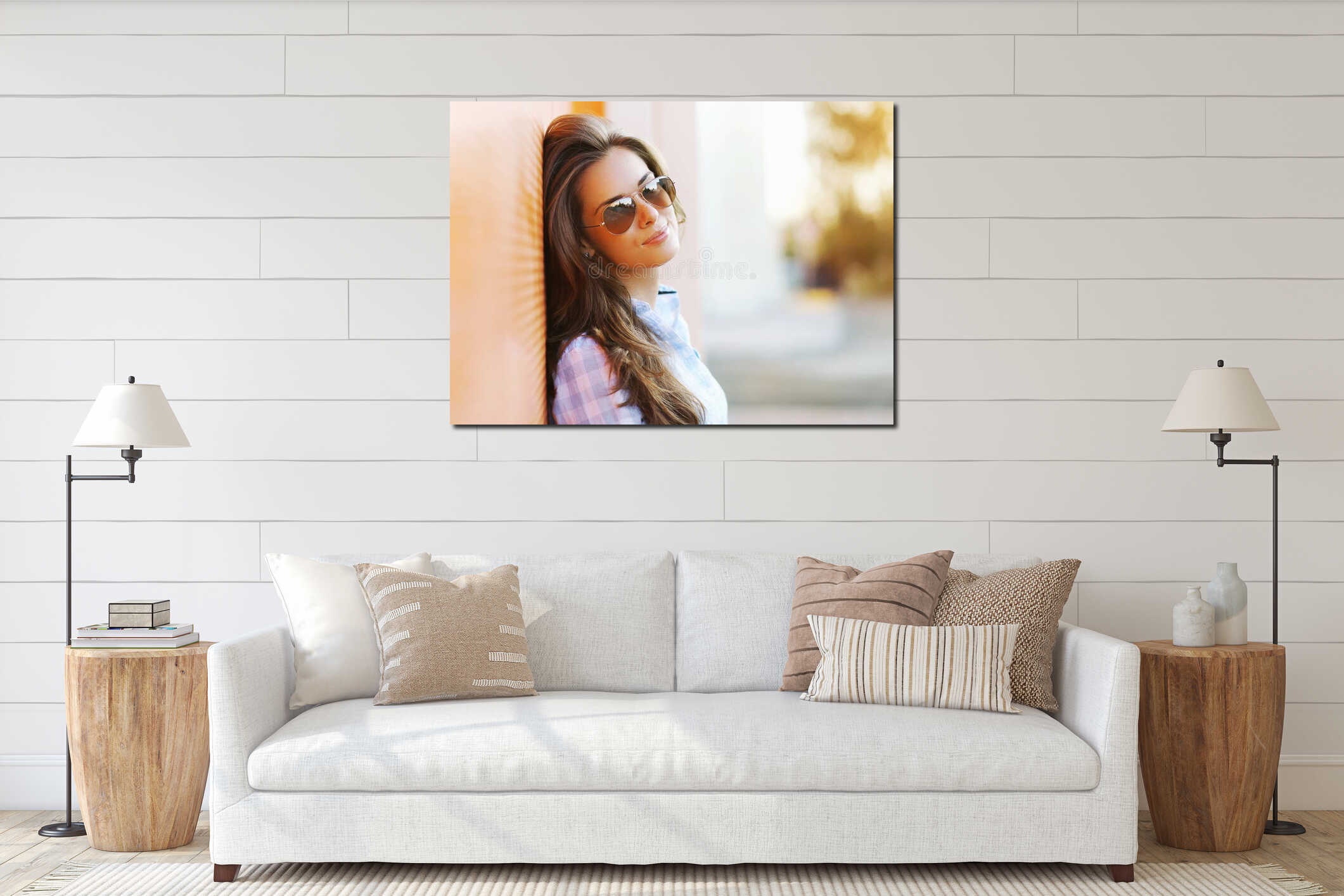 Canvas hanging interior mockup