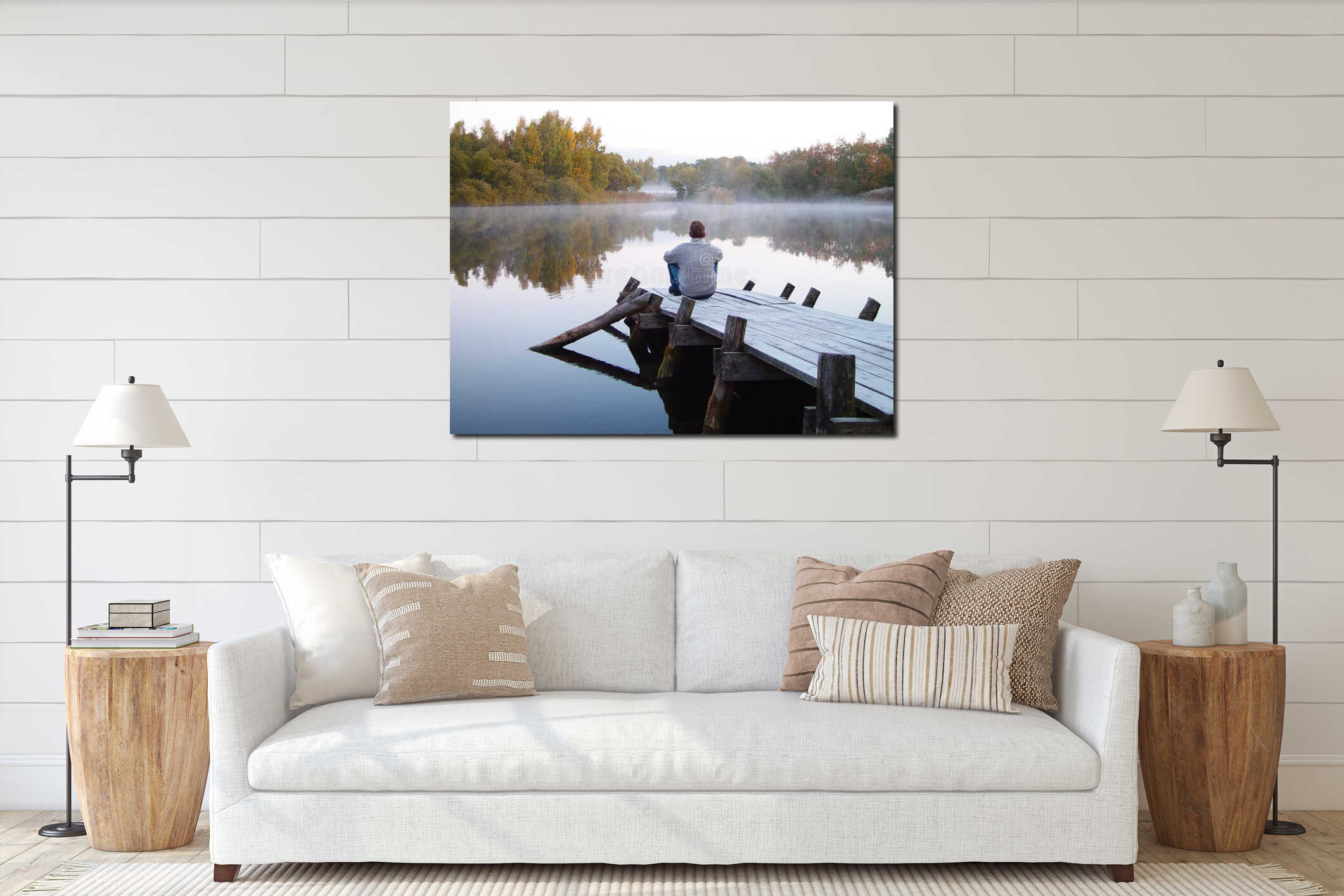 Canvas hanging interior mockup