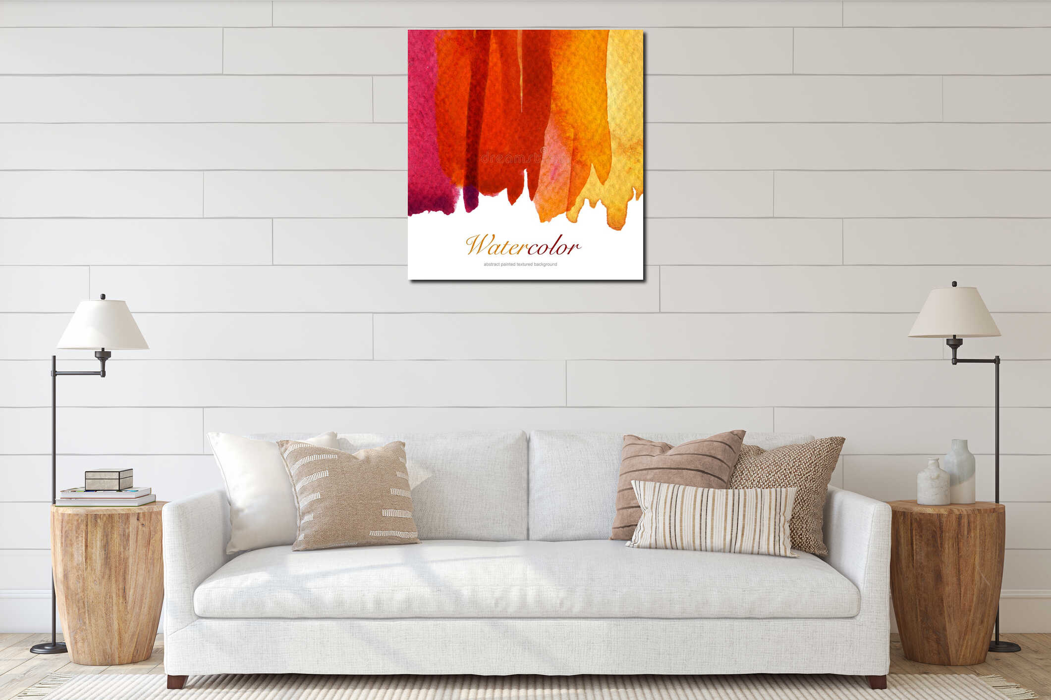 Canvas hanging interior mockup