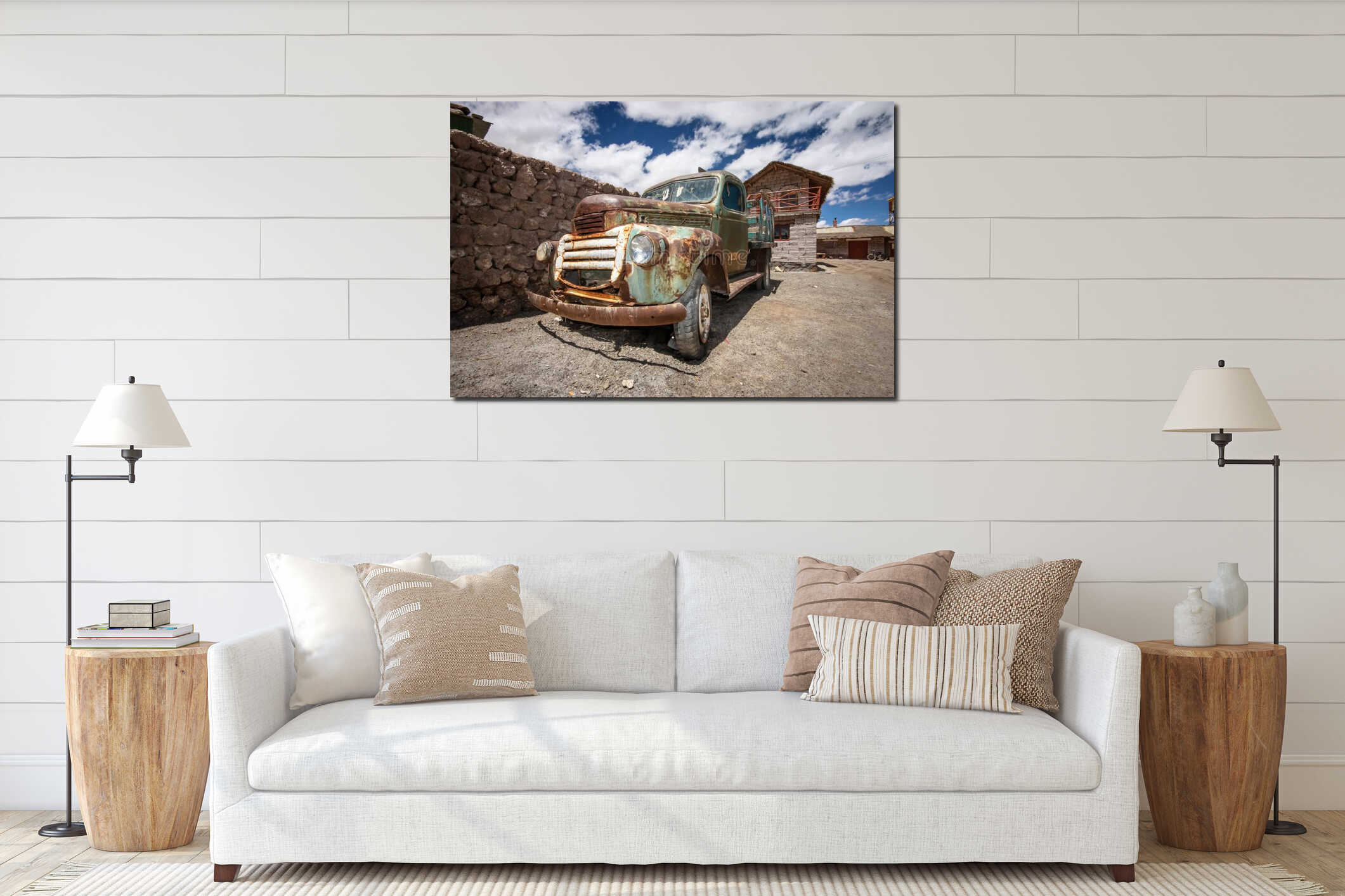 Canvas hanging interior mockup