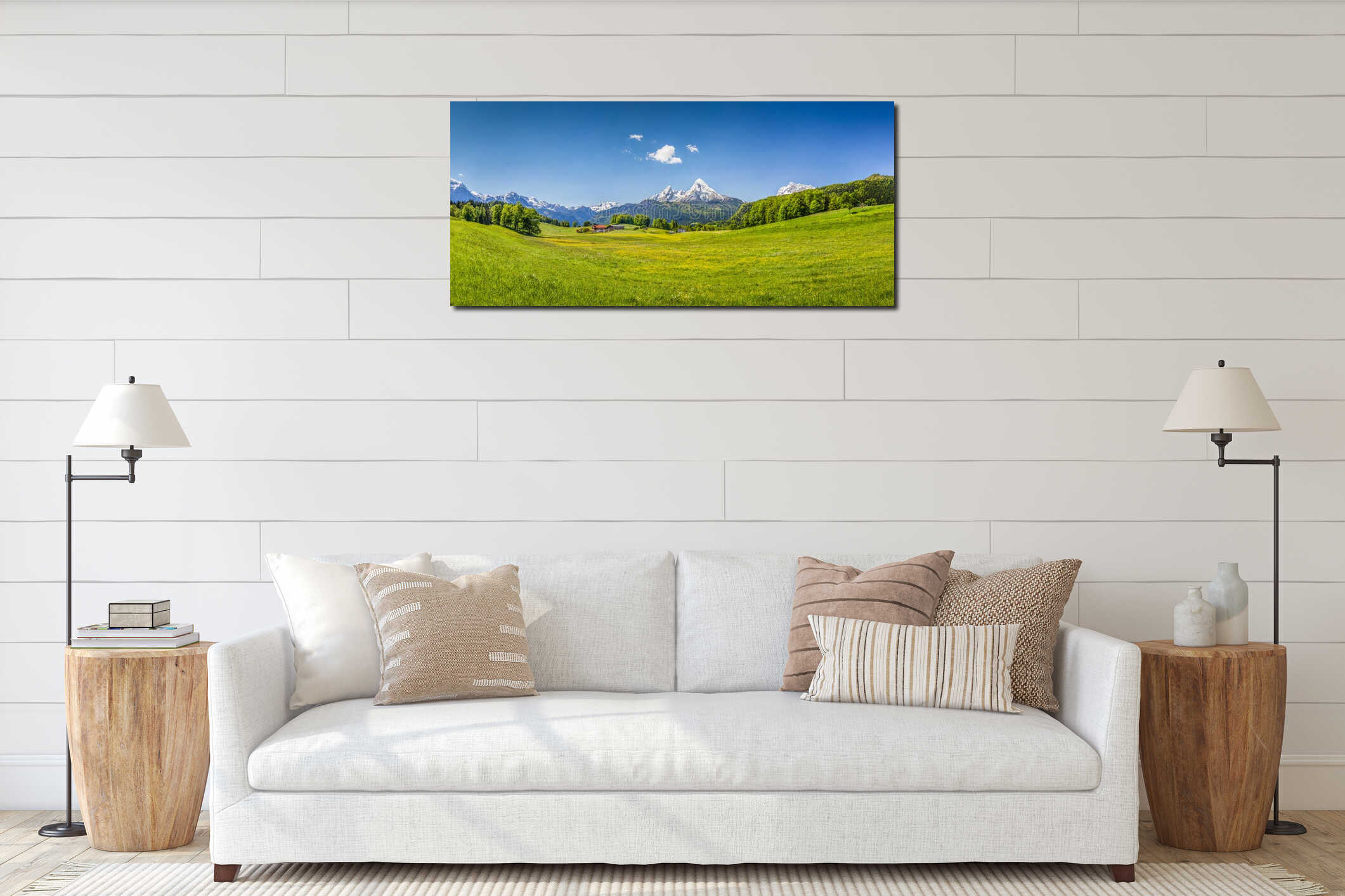 Canvas hanging interior mockup