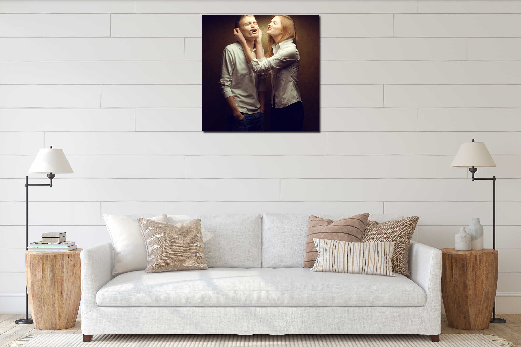 Canvas hanging interior mockup